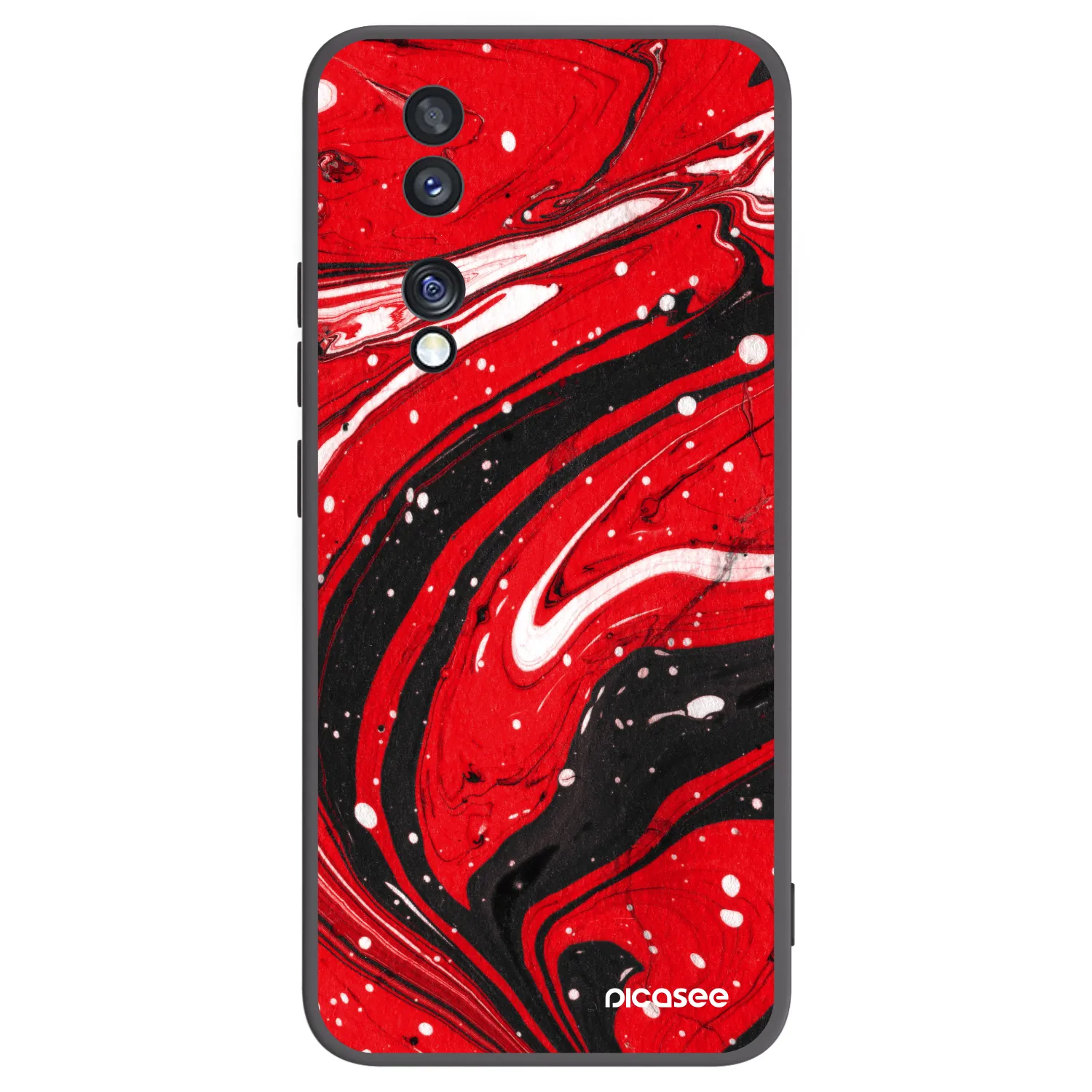 Picasee silikonski črni ovitek za Honor 70 - Red black