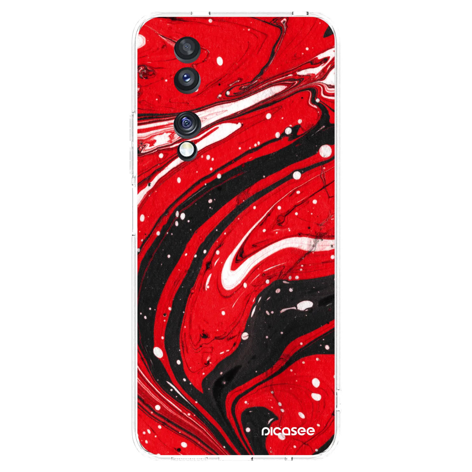 Picasee silikonski prozorni ovitek za Honor 70 - Red black