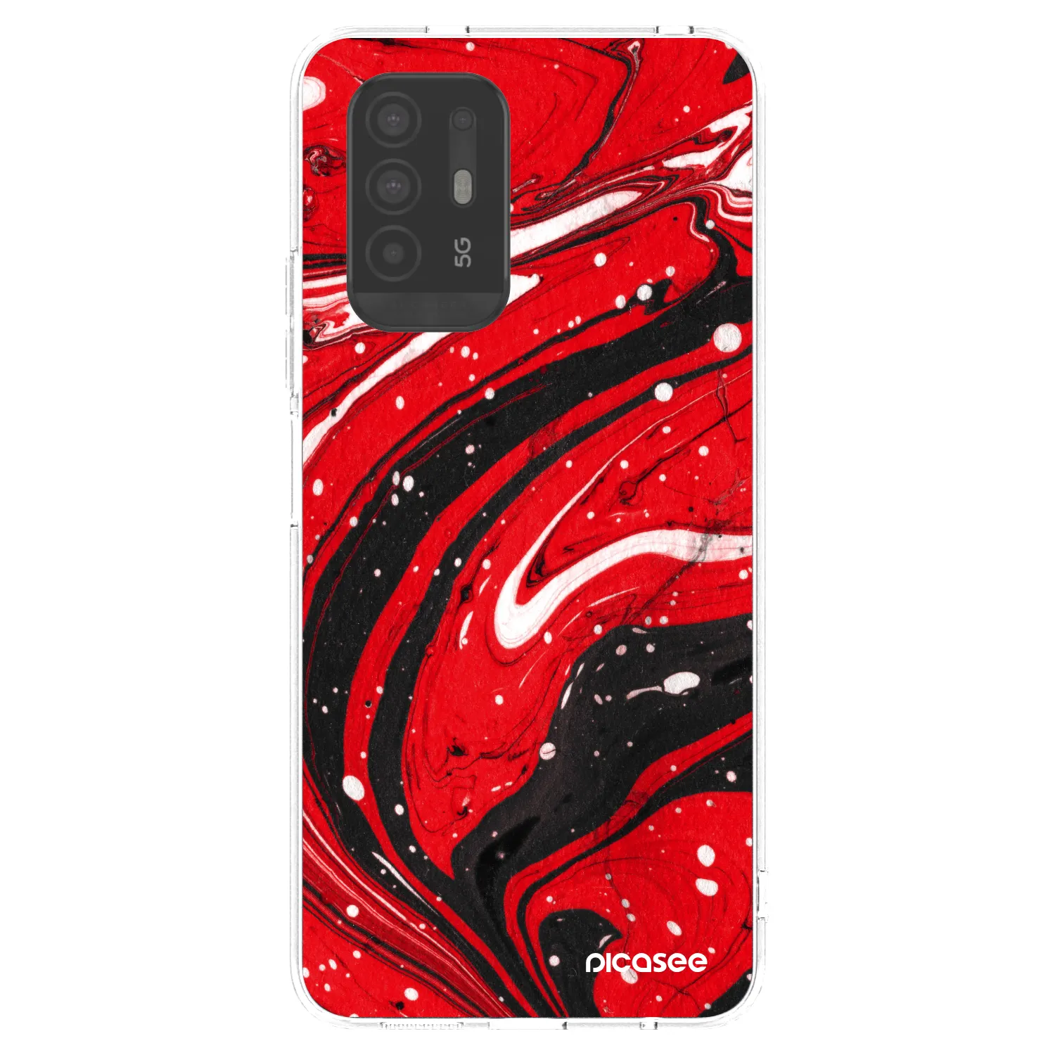 Picasee silikonski prozorni ovitek za OPPO A94 5G - Red black