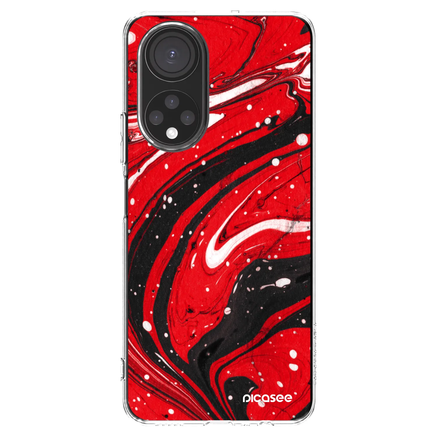 Picasee silikonski prozorni ovitek za Honor X7 - Red black