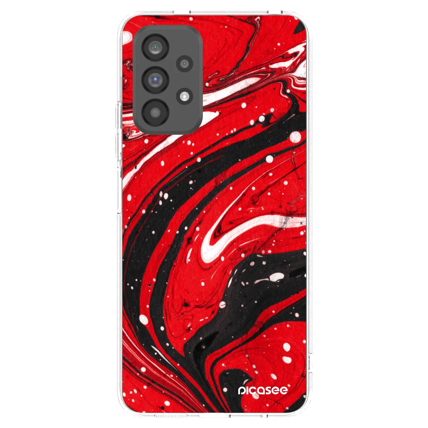 Picasee silikonski prozorni ovitek za Samsung Galaxy A73 5G - Red black