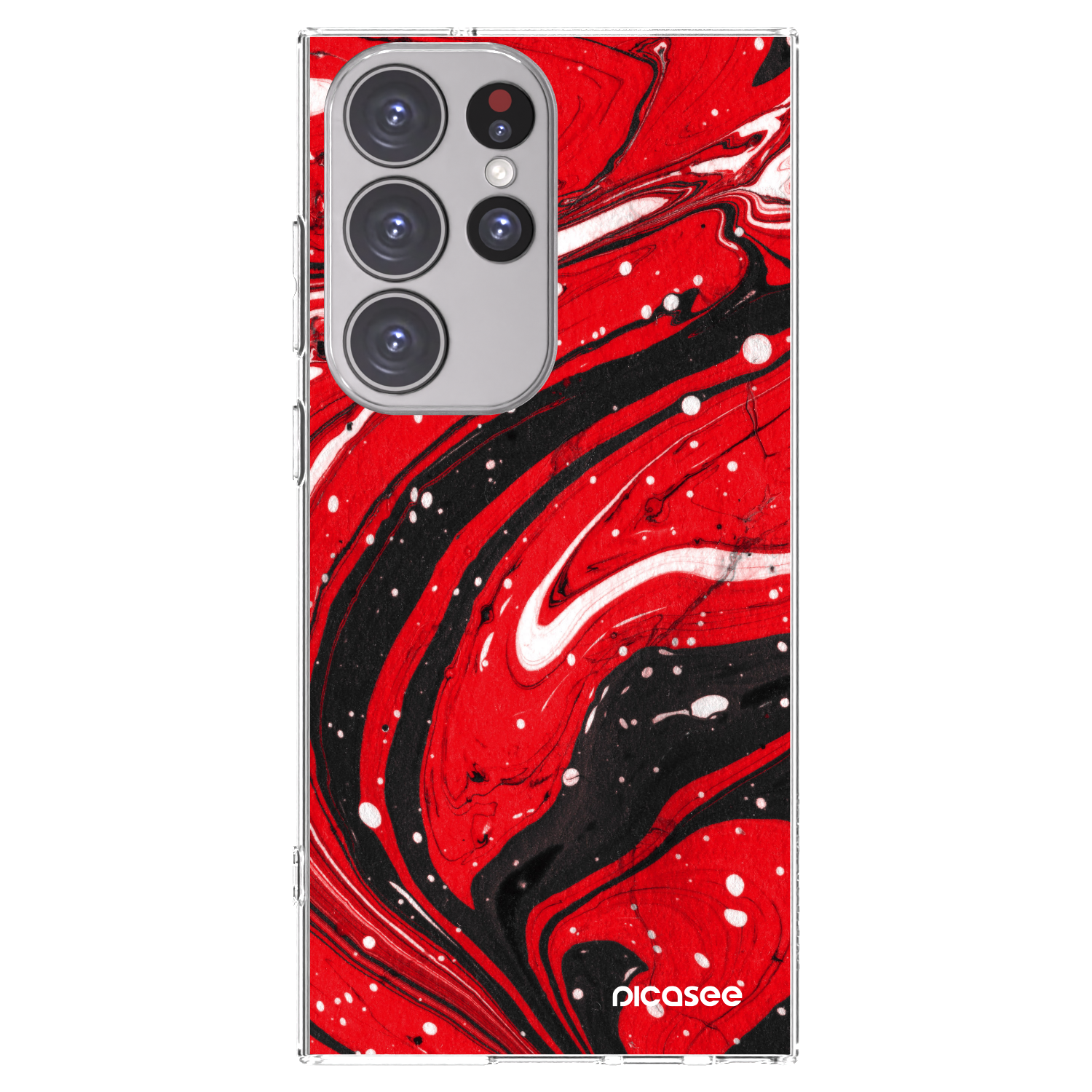 Picasee silikonski prozorni ovitek za Samsung Galaxy S23 Ultra 5G - Red black