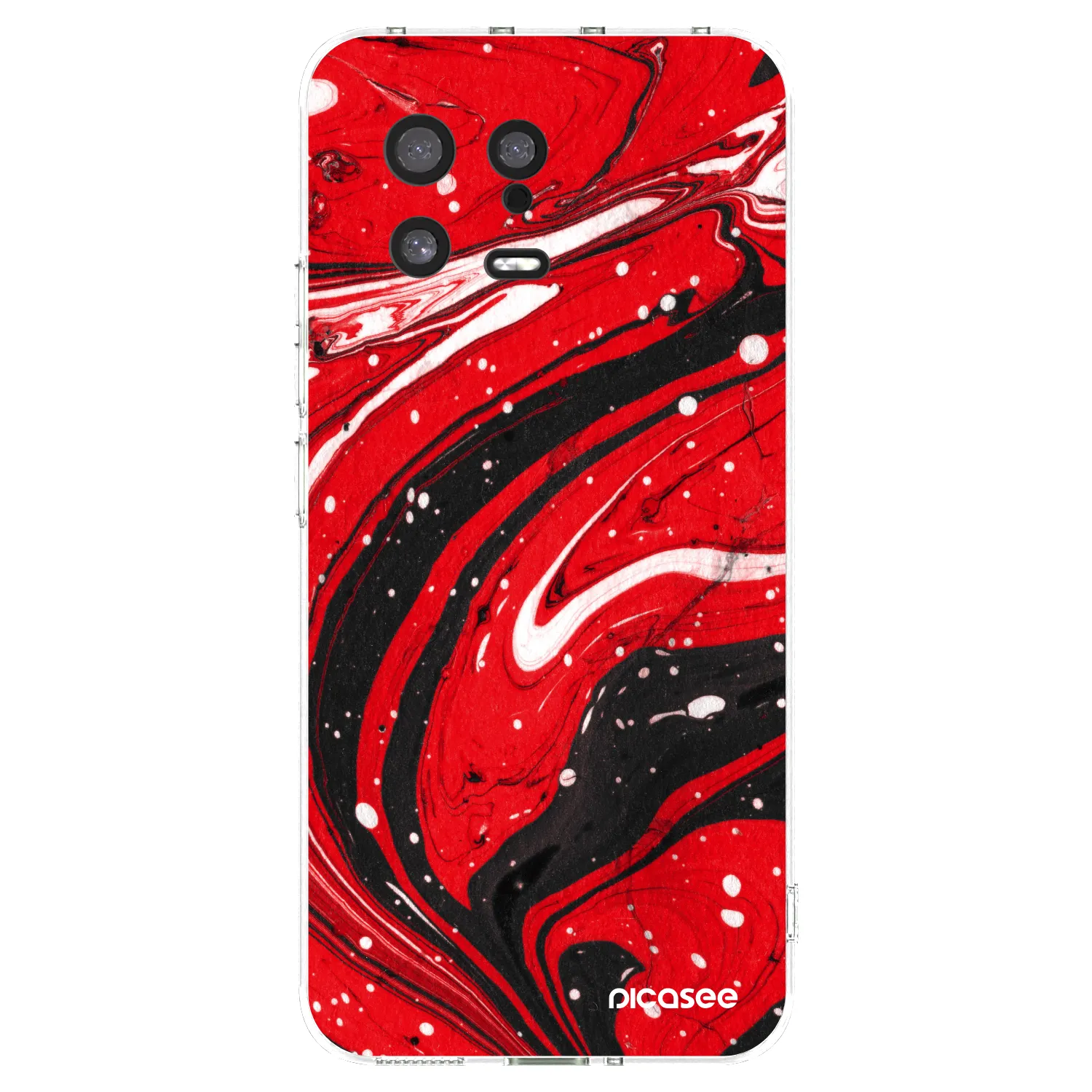 Picasee silikonski prozorni ovitek za Xiaomi 13 - Red black