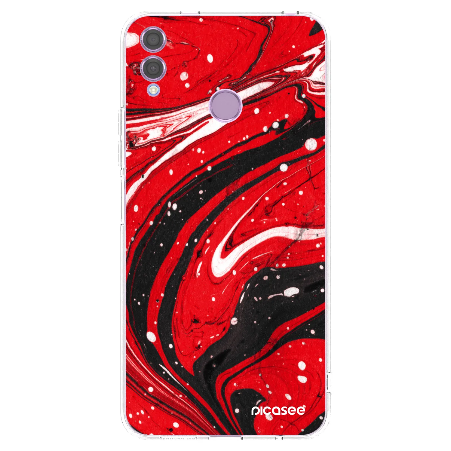 Picasee silikonski prozorni ovitek za Honor 8X - Red black