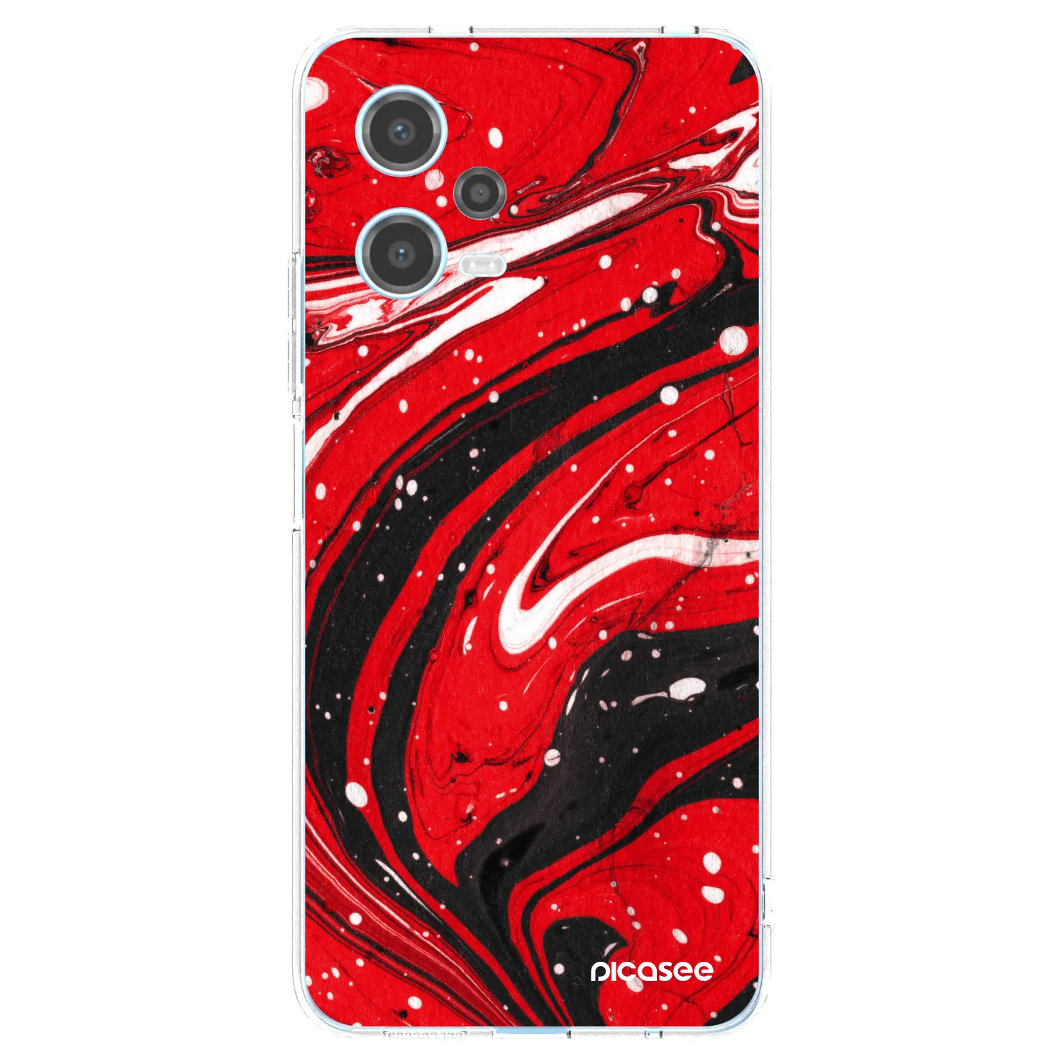 Picasee silikonski prozorni ovitek za Xiaomi Redmi Note 12 5G - Red black