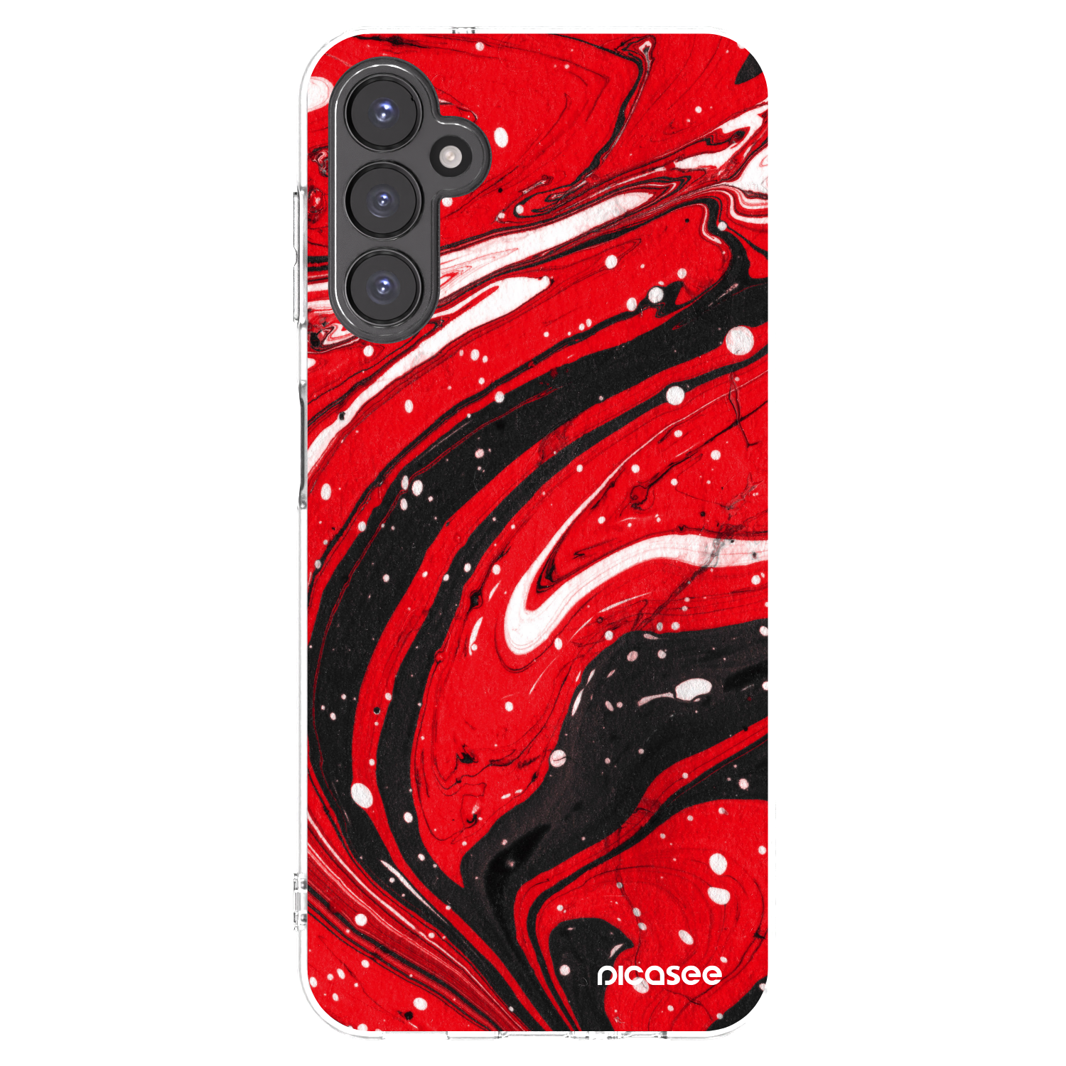 Picasee silikonski prozorni ovitek za Samsung Galaxy A14 4G A145R - Red black