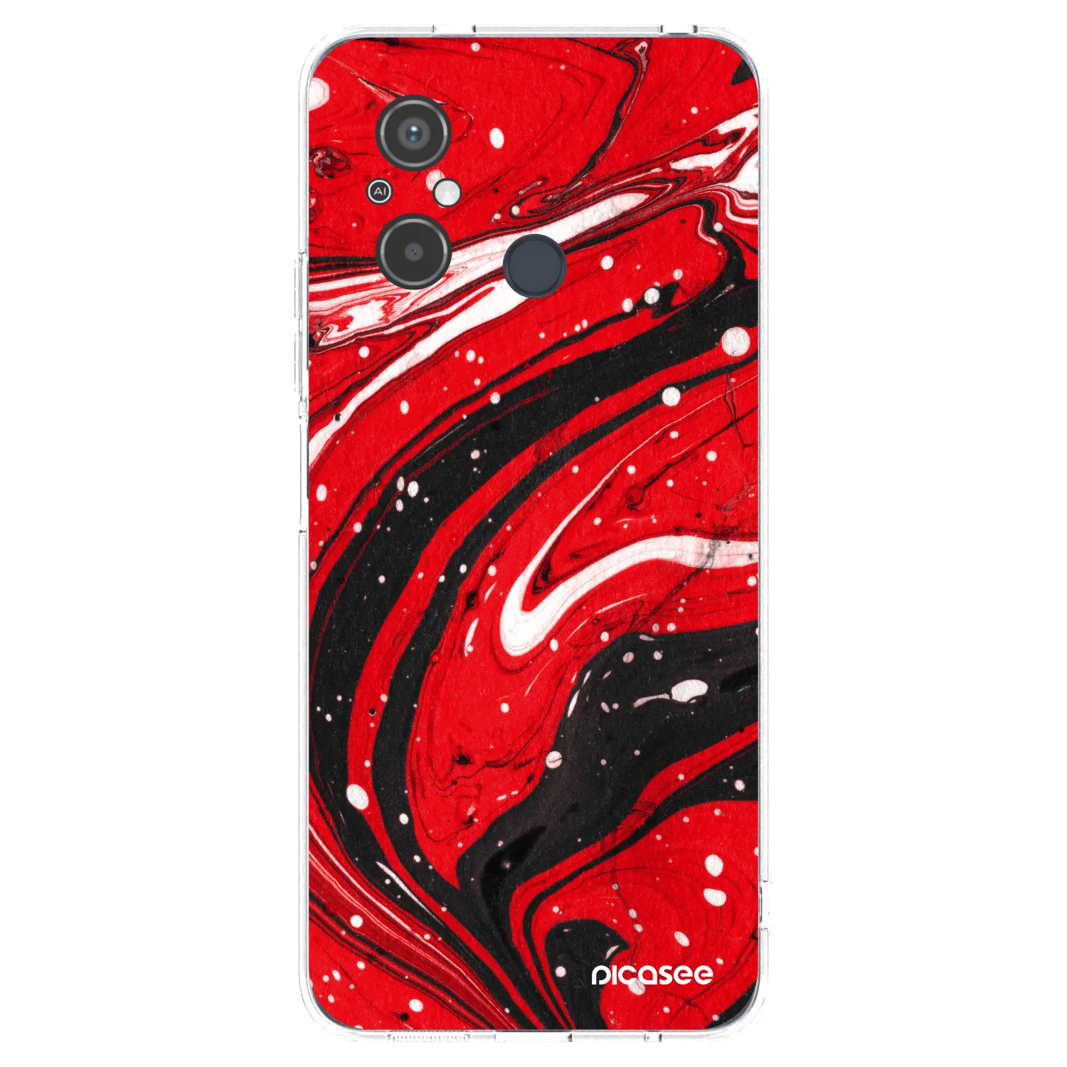 Picasee silikonski prozorni ovitek za Xiaomi Redmi 12C - Red black