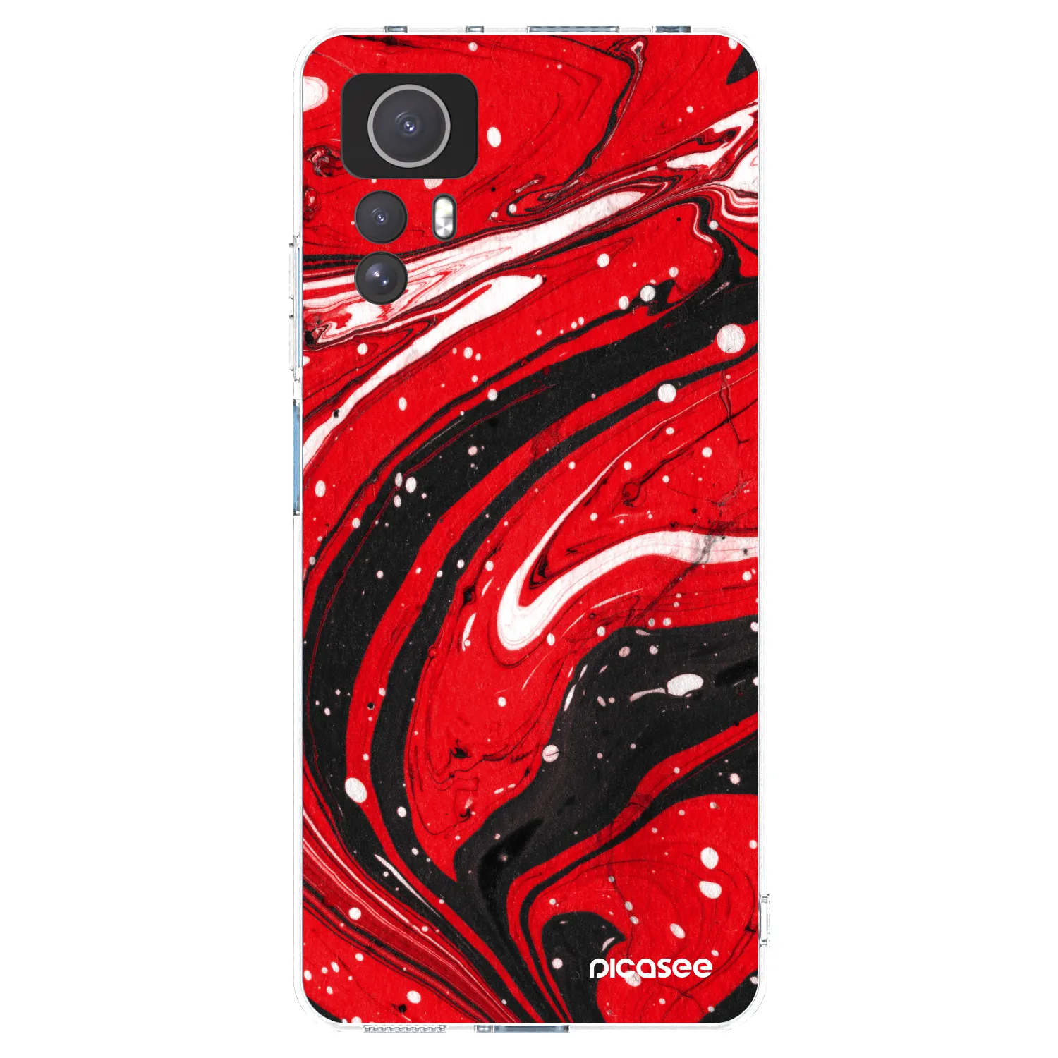 Picasee silikonski prozorni ovitek za Xiaomi Redmi Note 12S - Red black