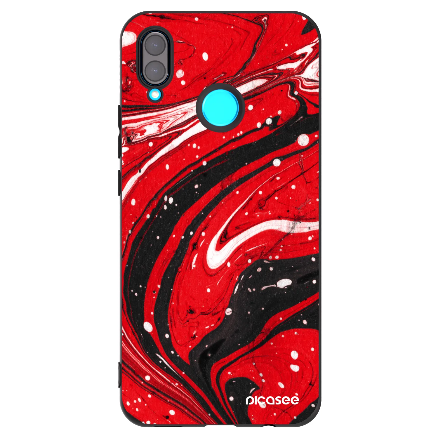 Picasee silikonski črni ovitek za Huawei Nova 3 - Red black