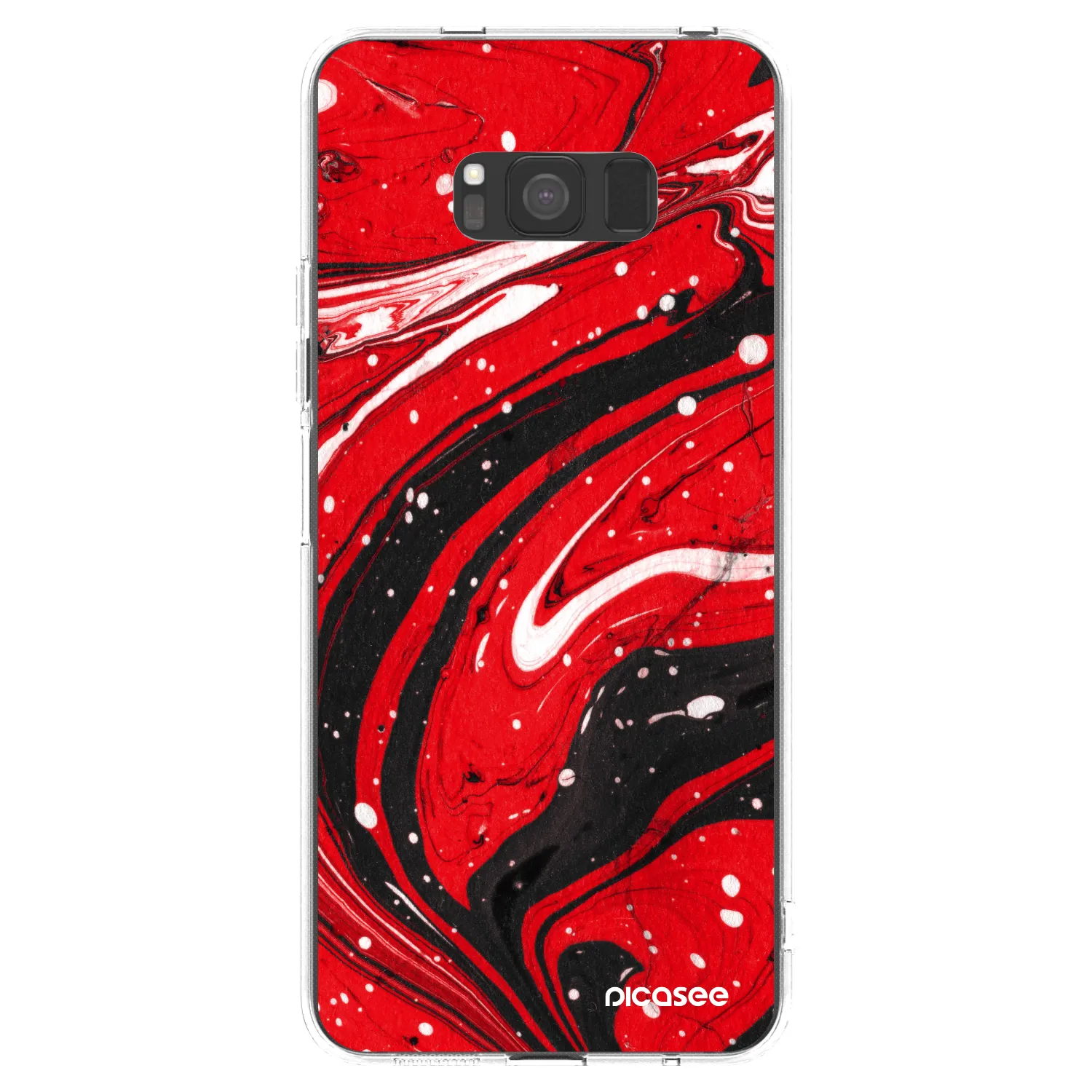 Picasee silikonski prozorni ovitek za Samsung Galaxy S8 G950F - Red black