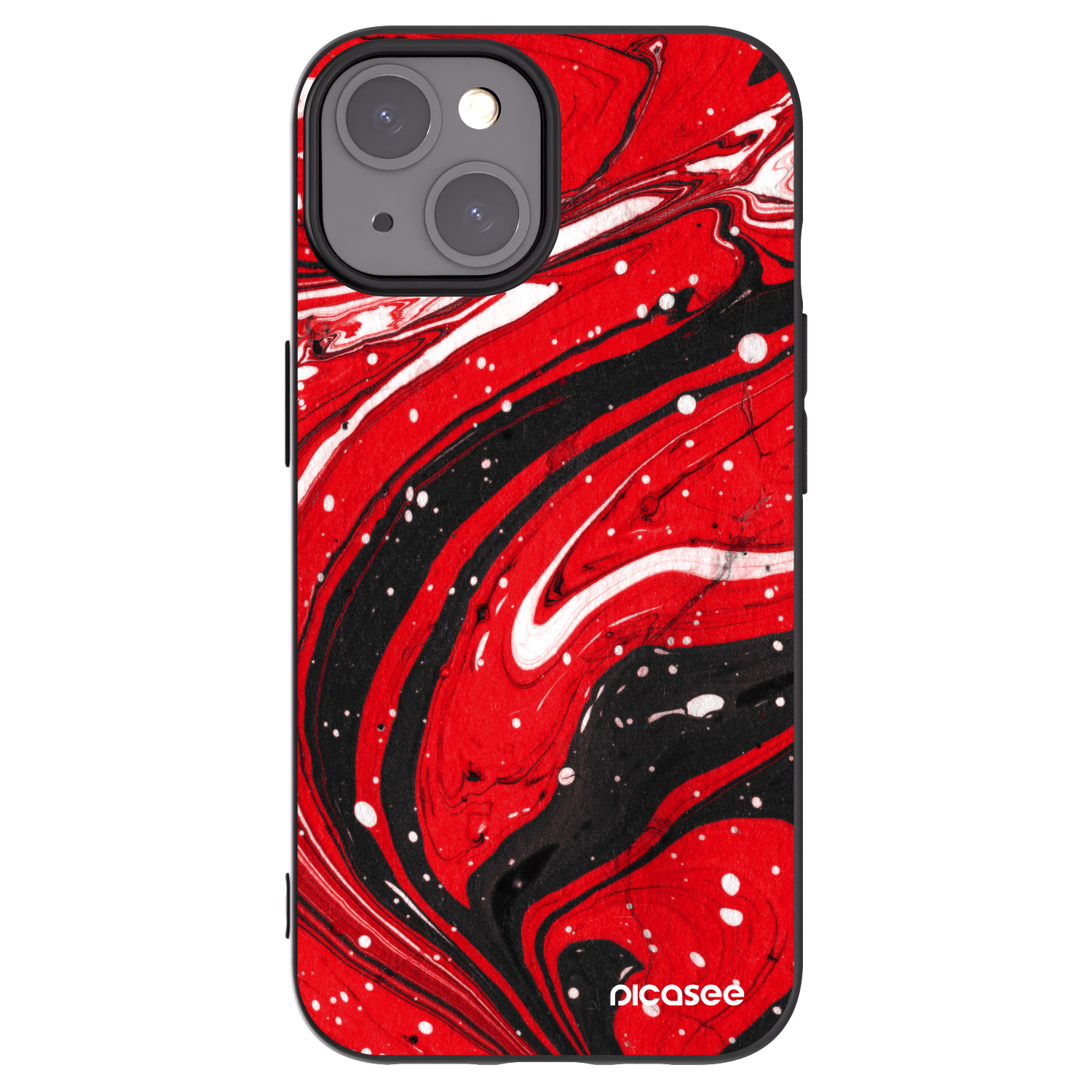 Picasee silikonski črni ovitek za Apple iPhone 15 - Red black