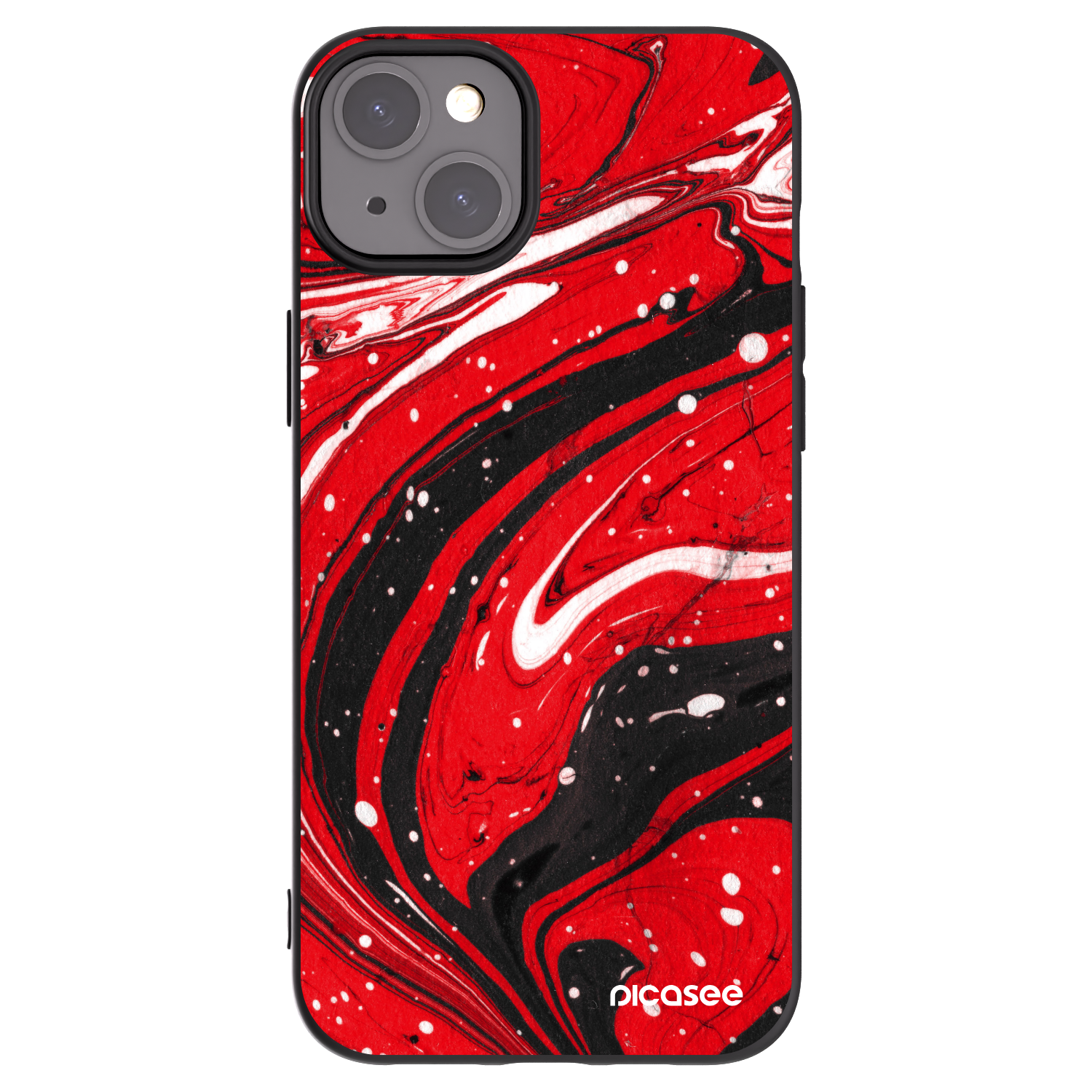 Picasee silikonski črni ovitek za Apple iPhone 15 Plus - Red black