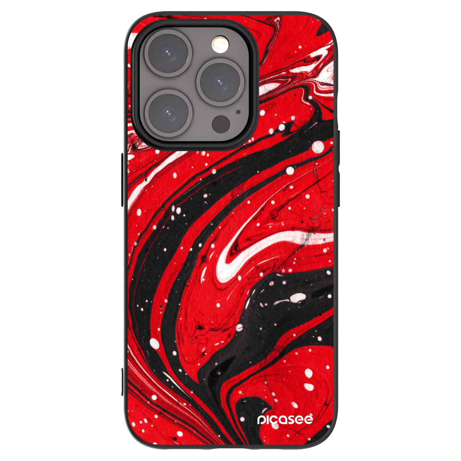 Picasee silikonski črni ovitek za Apple iPhone 15 Pro - Red black