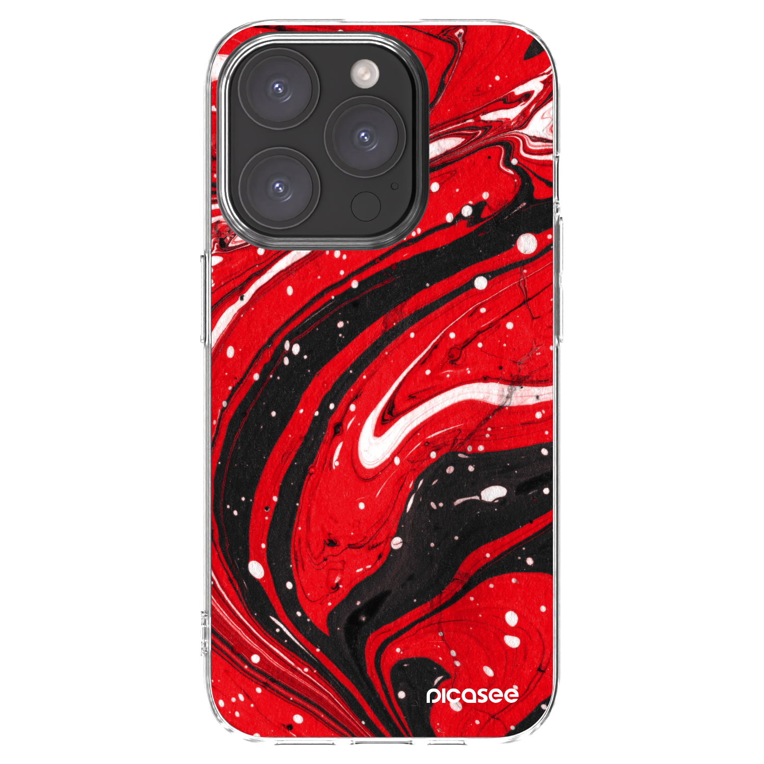 Picasee silikonski prozorni ovitek za Apple iPhone 15 Pro - Red black
