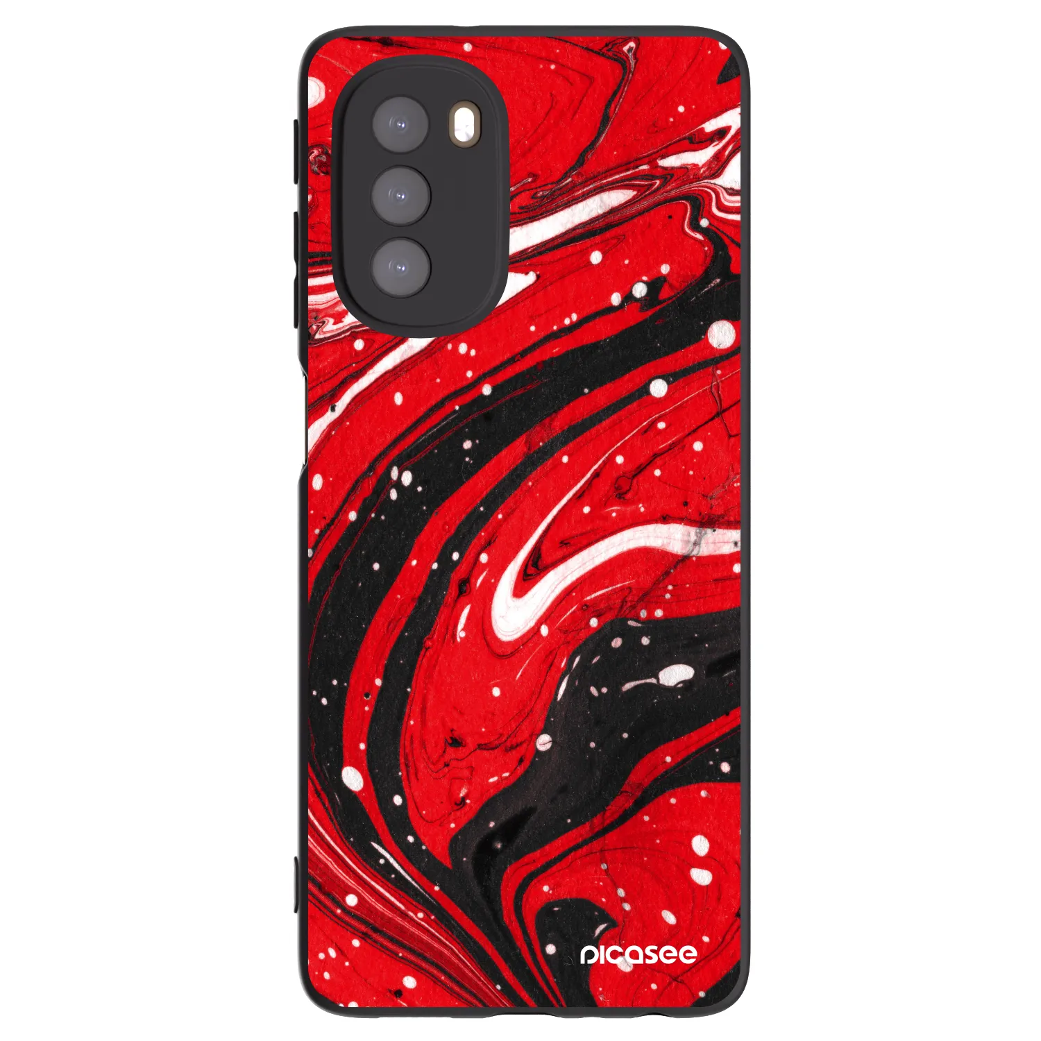 Picasee silikonski črni ovitek za Motorola Moto G51 - Red black