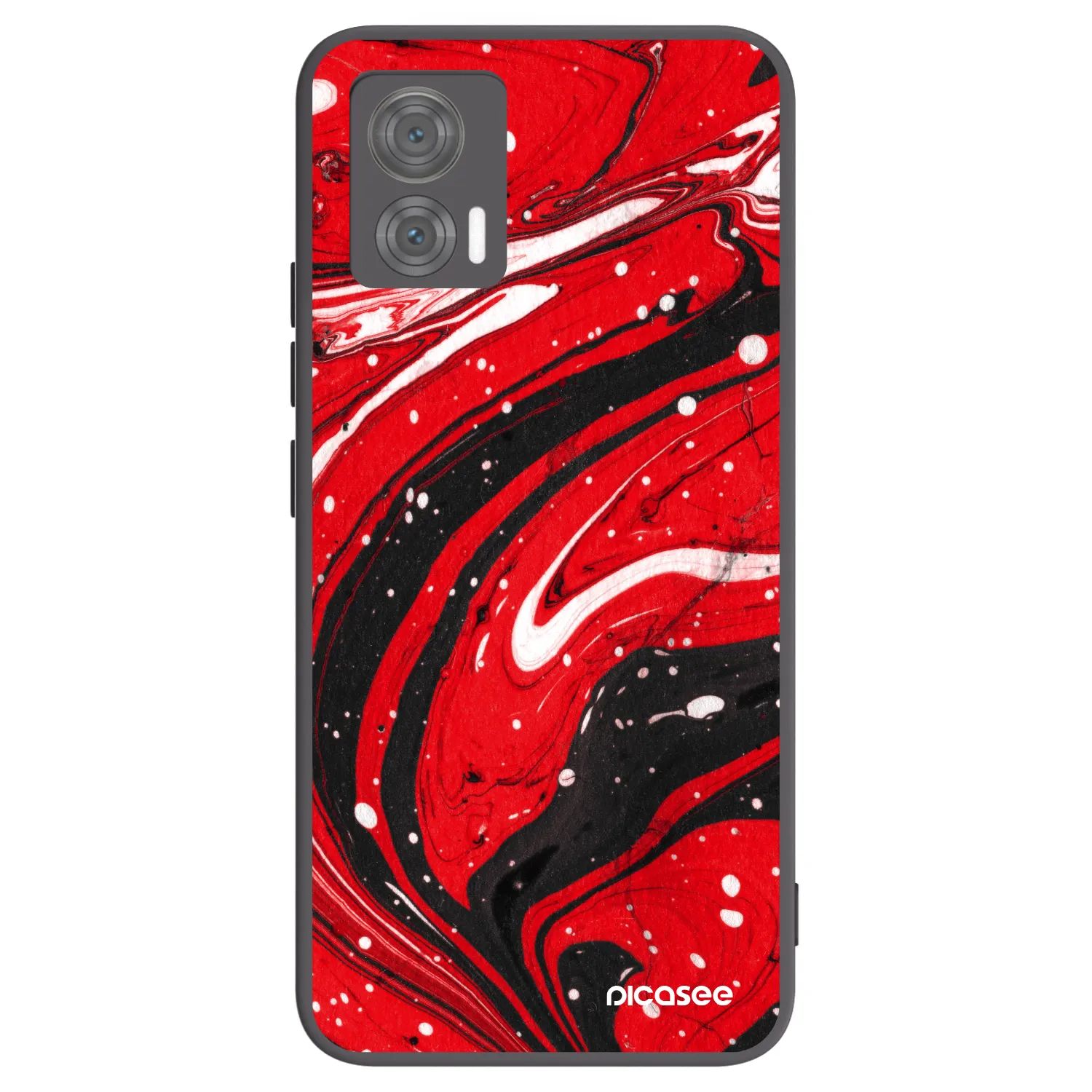Picasee silikonski črni ovitek za Motorola Edge 30 Neo - Red black