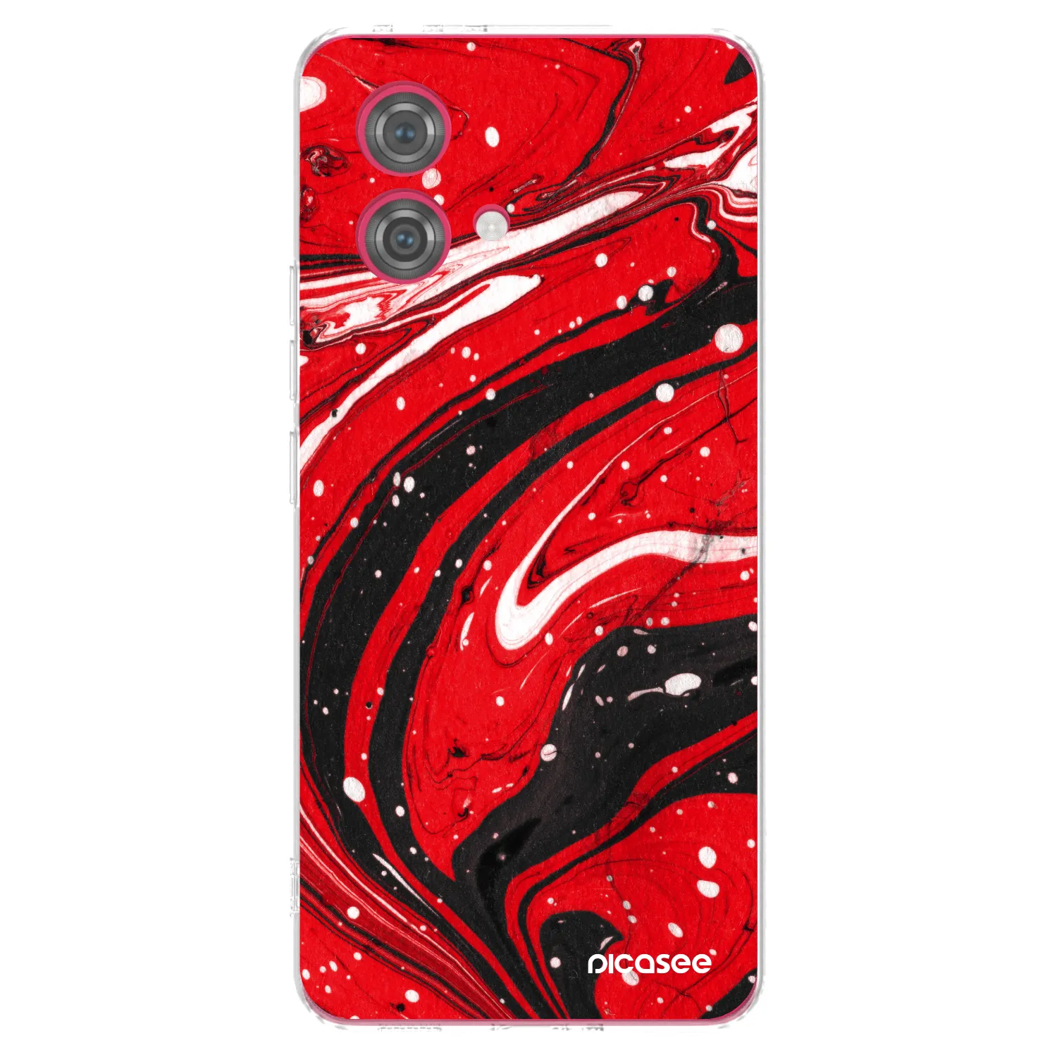 Picasee silikonski prozorni ovitek za Motorola Moto G84 5G - Red black