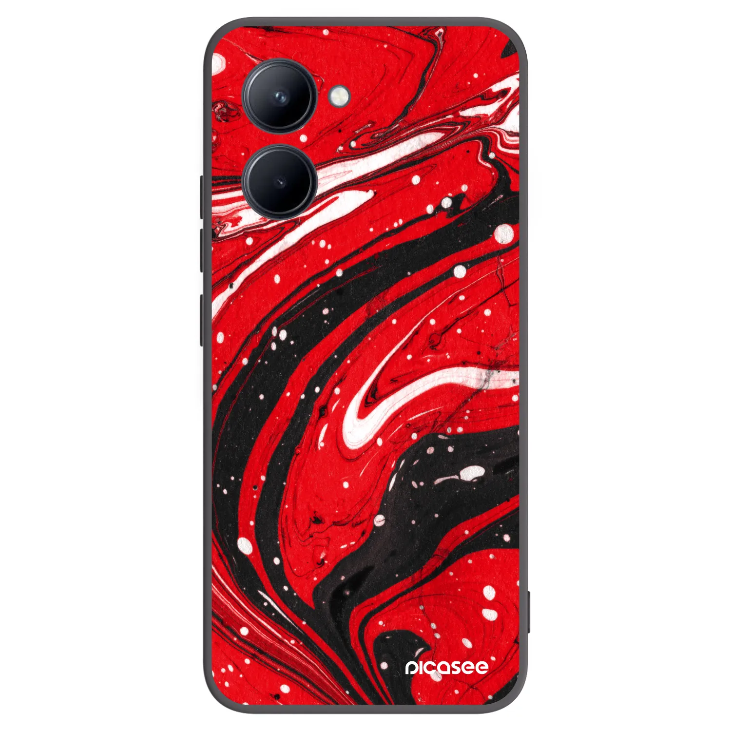 Picasee silikonski črni ovitek za Realme C33 (2023) - Red black