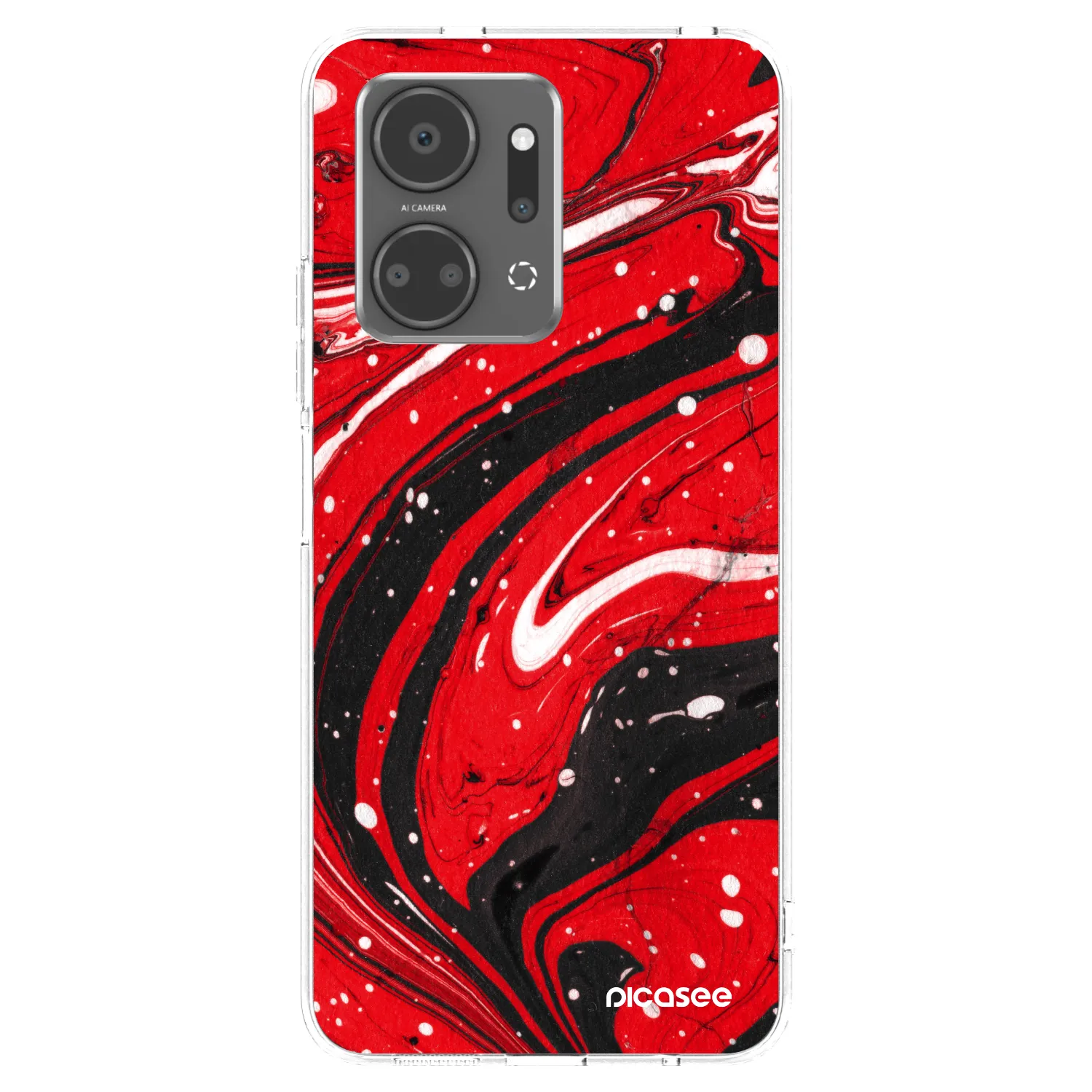 Picasee silikonski prozorni ovitek za Honor X7a - Red black