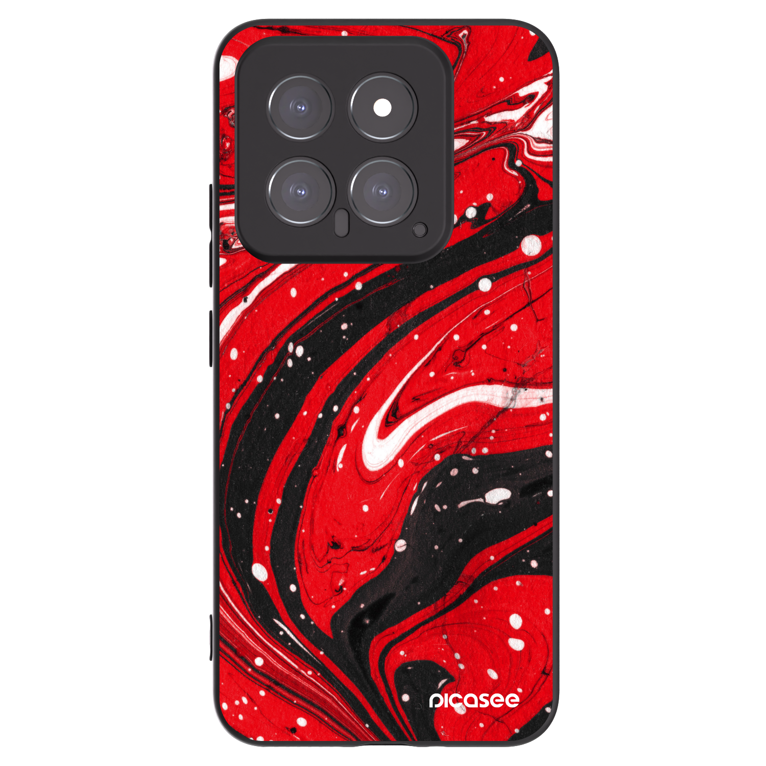 Picasee silikonski črni ovitek za Xiaomi 14 - Red black
