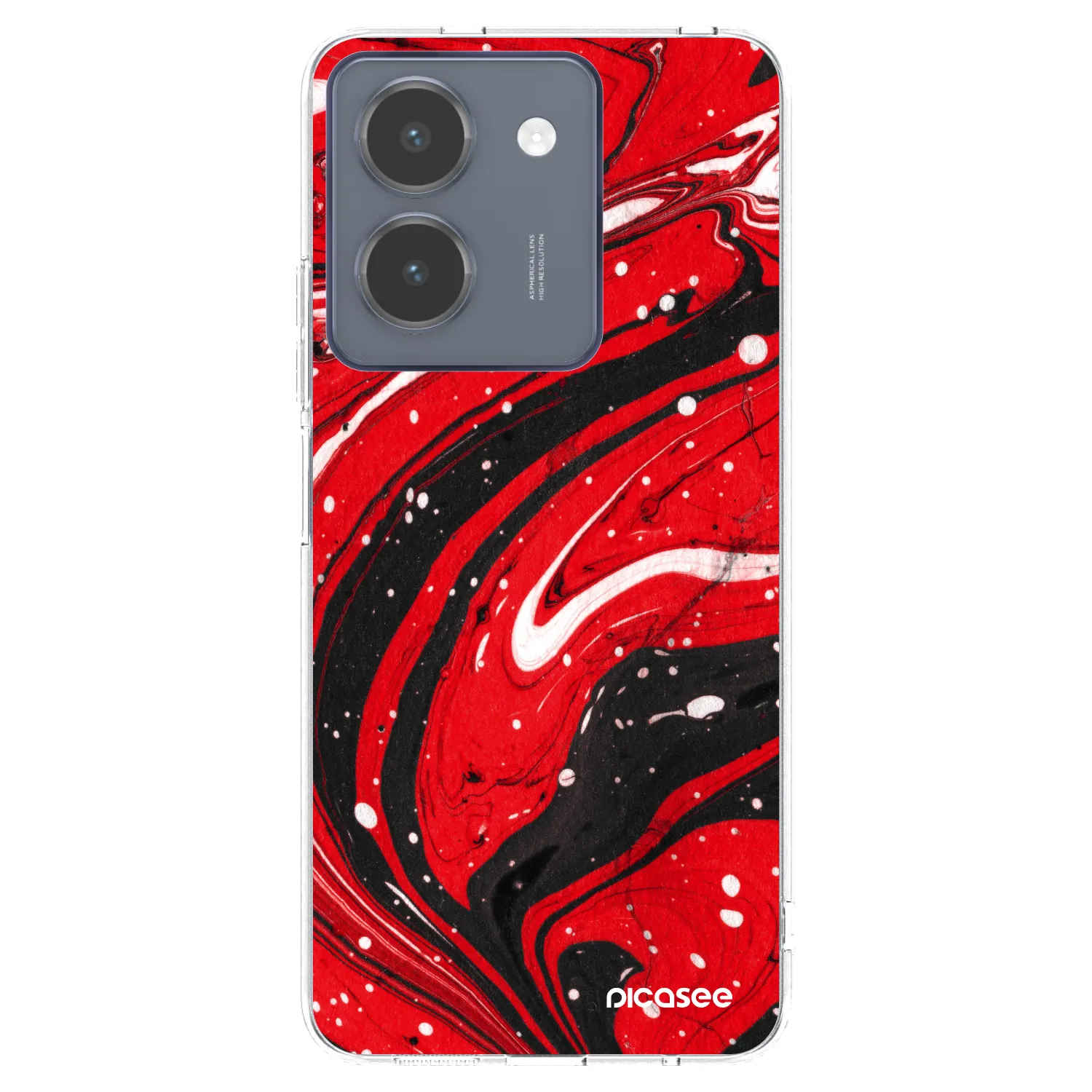 Picasee silikonski prozorni ovitek za Vivo Y36 4G - Red black
