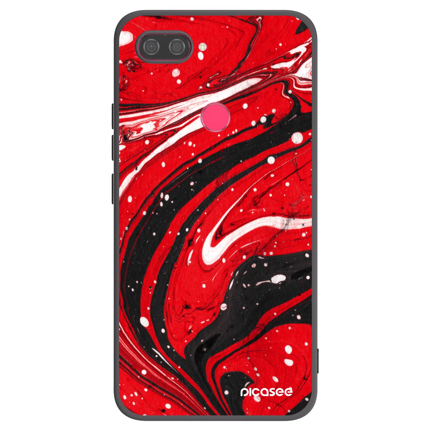 Picasee silikonski črni ovitek za Xiaomi Mi 8 Lite - Red black