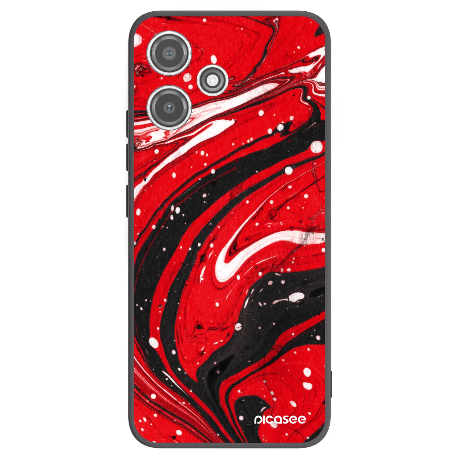 Picasee silikonski črni ovitek za Xiaomi Redmi 12 5G - Red black