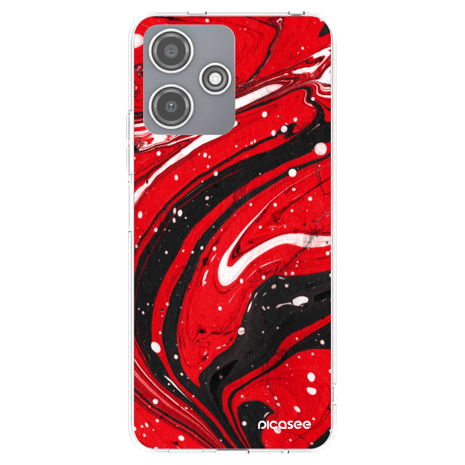 Picasee silikonski prozorni ovitek za Xiaomi Redmi 12 5G - Red black