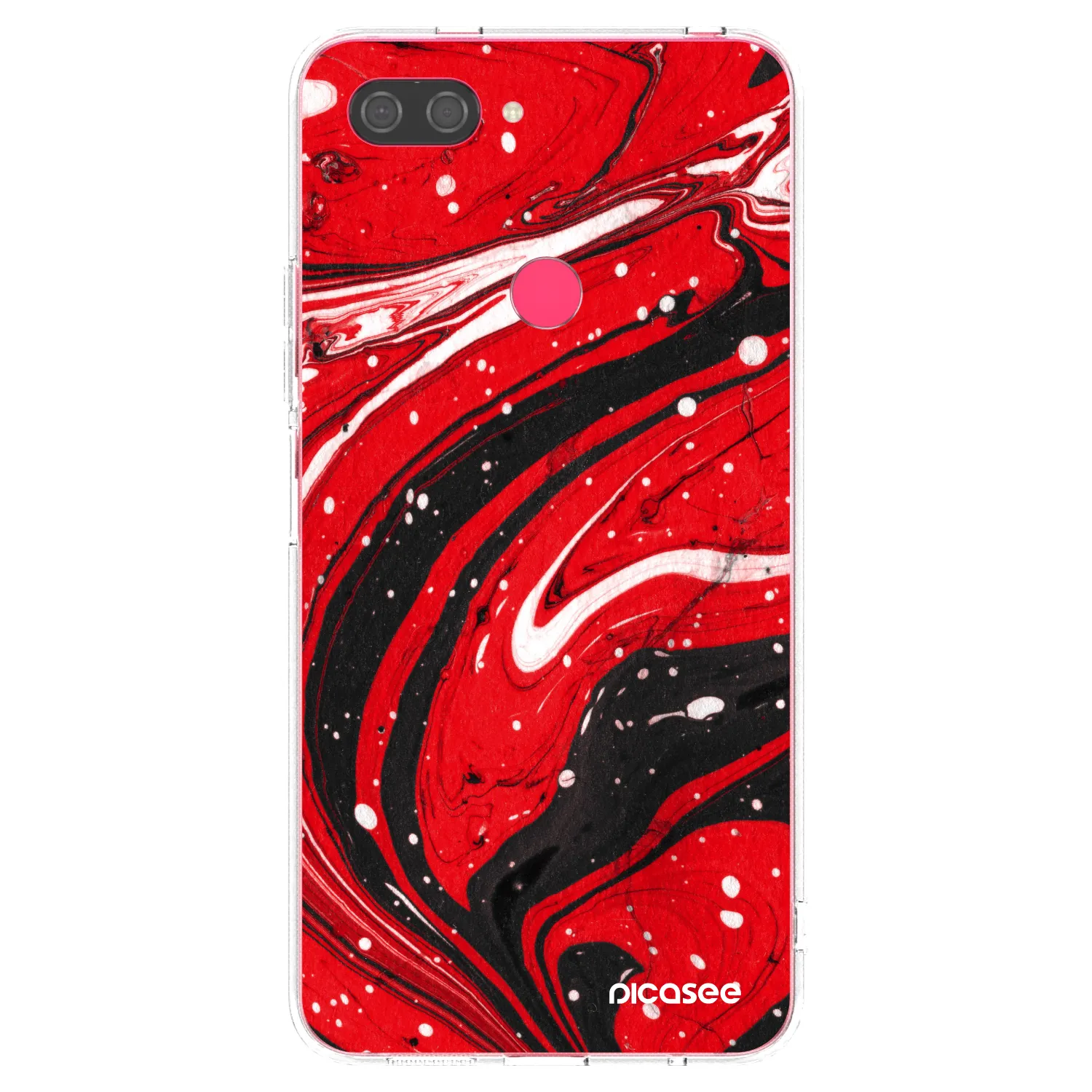 Picasee silikonski prozorni ovitek za Xiaomi Mi 8 Lite - Red black