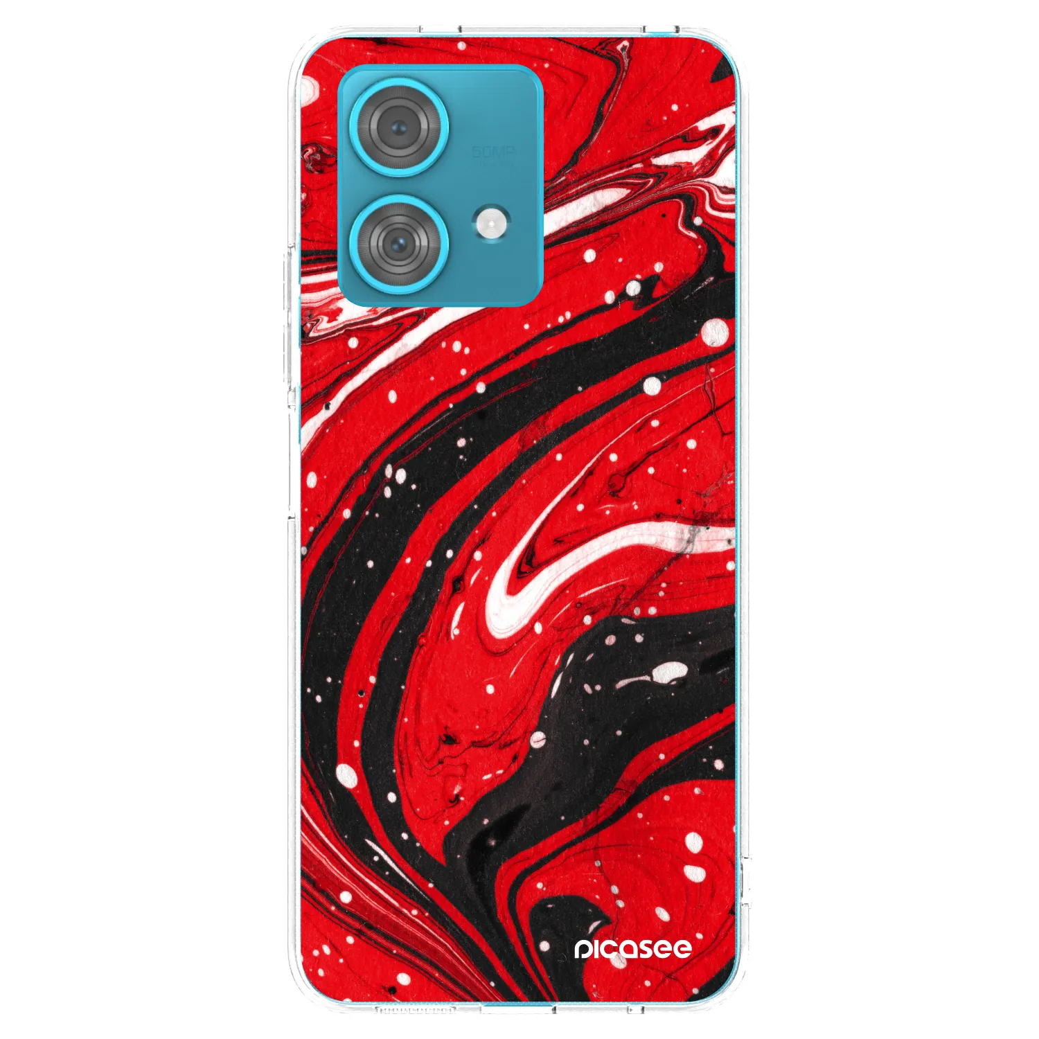 Picasee silikonski prozorni ovitek za Motorola Edge 40 Neo - Red black
