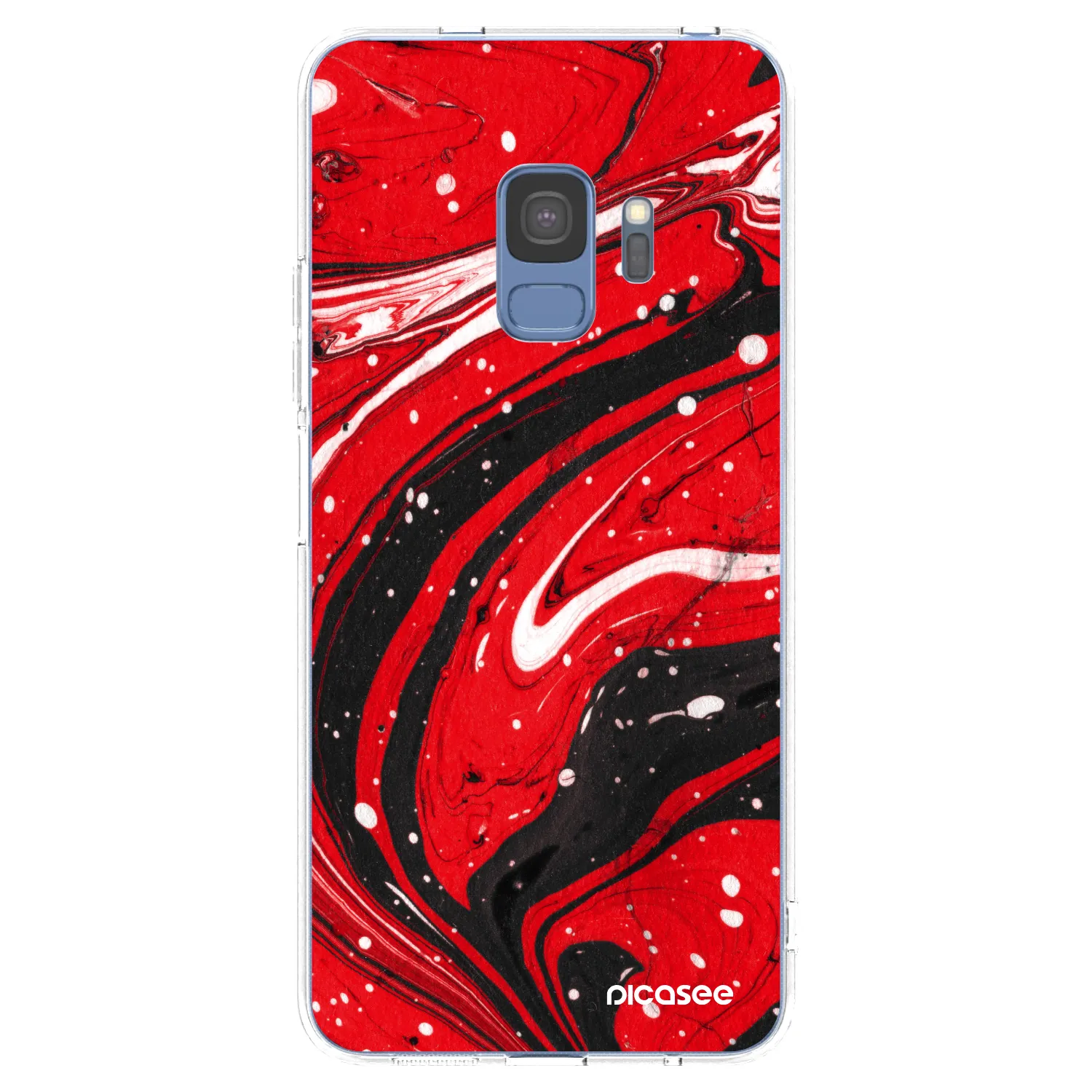 Picasee silikonski prozorni ovitek za Samsung Galaxy S9 G960F - Red black