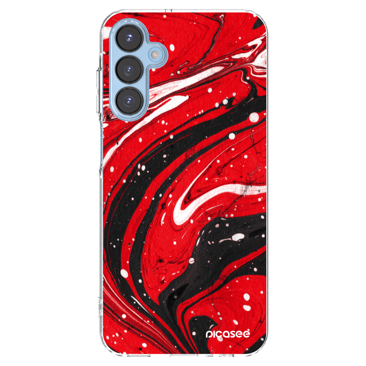 Picasee silikonski prozorni ovitek za Samsung Galaxy A15 A156B 5G - Red black