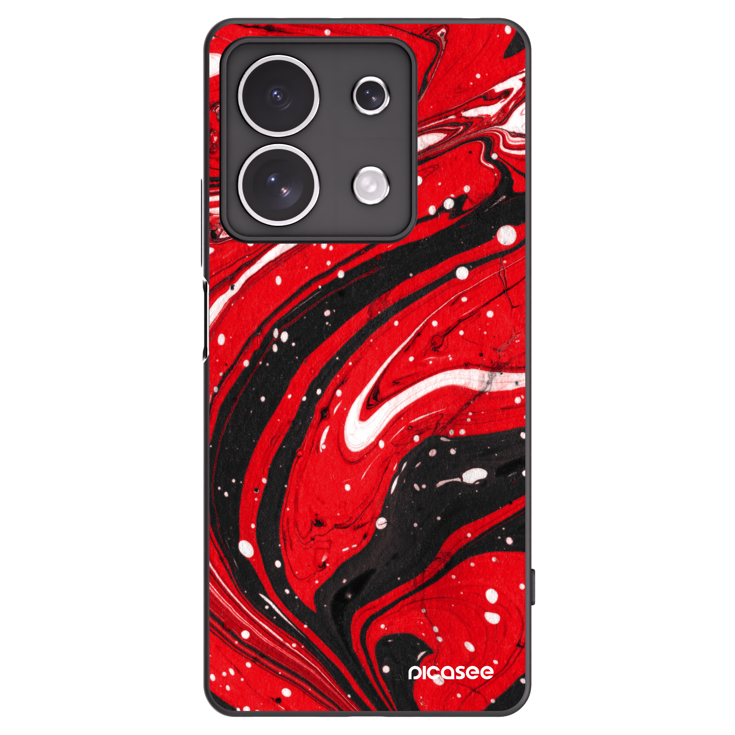 Picasee silikonski črni ovitek za Xiaomi Redmi Note 13 4G - Red black