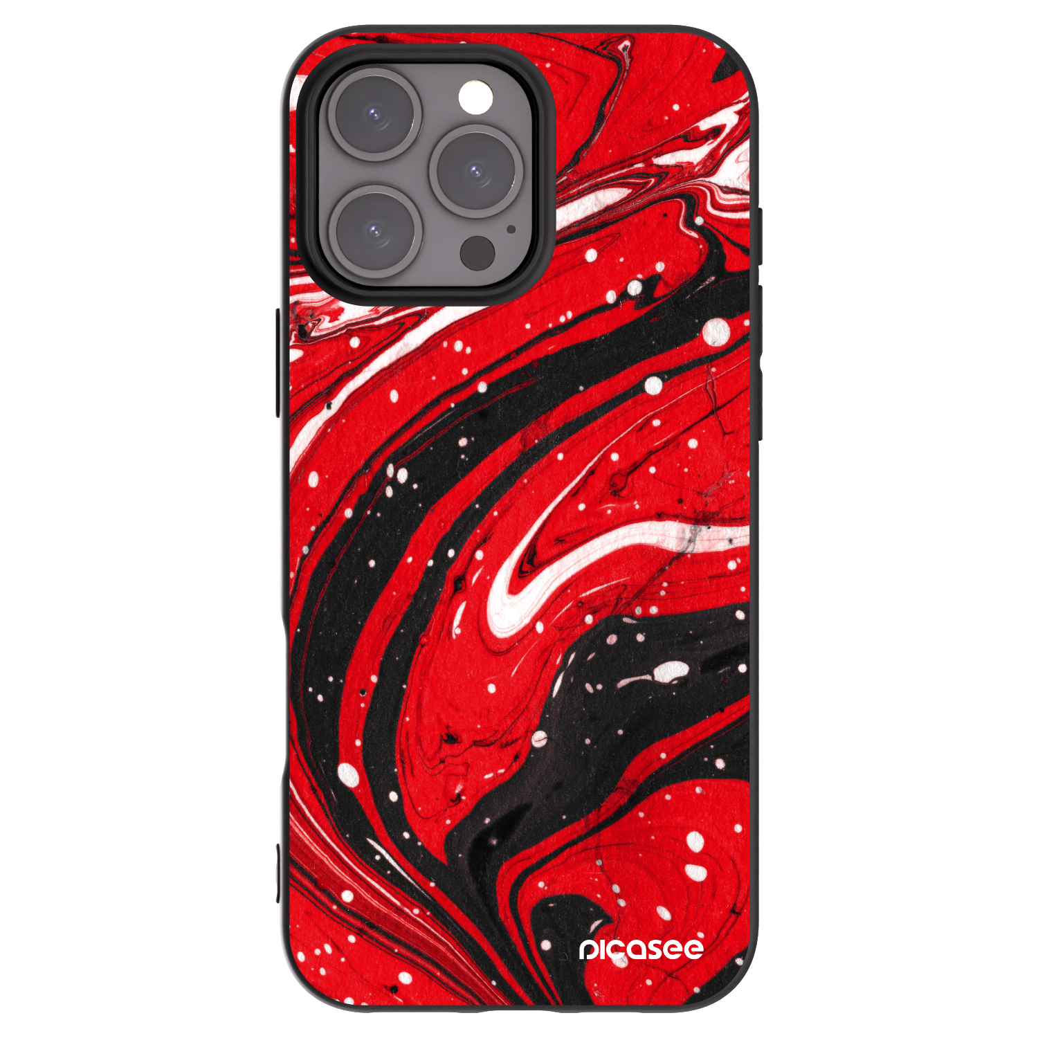 Picasee silikonski črni ovitek za Apple iPhone 16 Pro Max - Red black