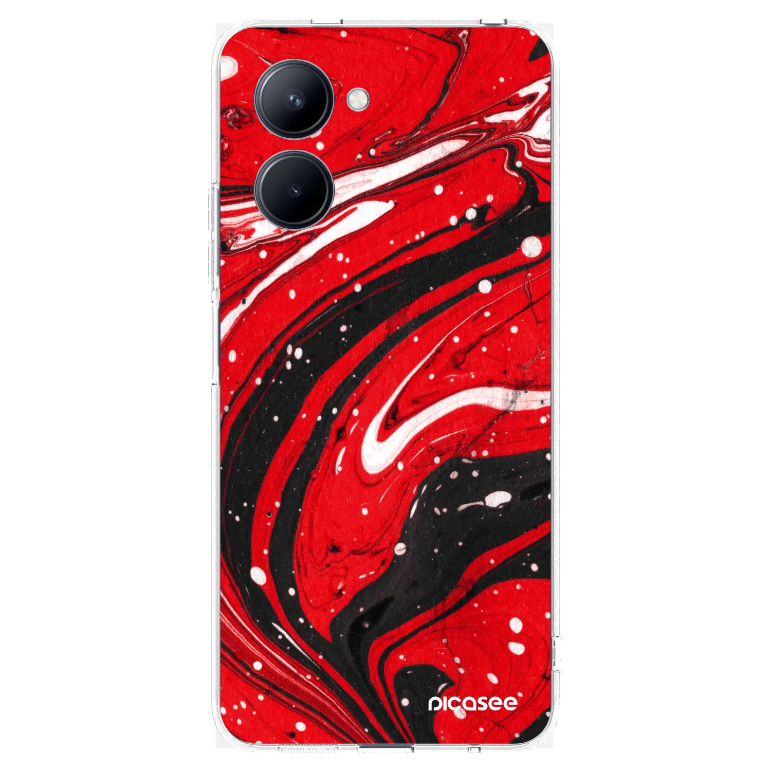 Picasee silikonski prozorni ovitek za Realme C33 (2023) - Red black