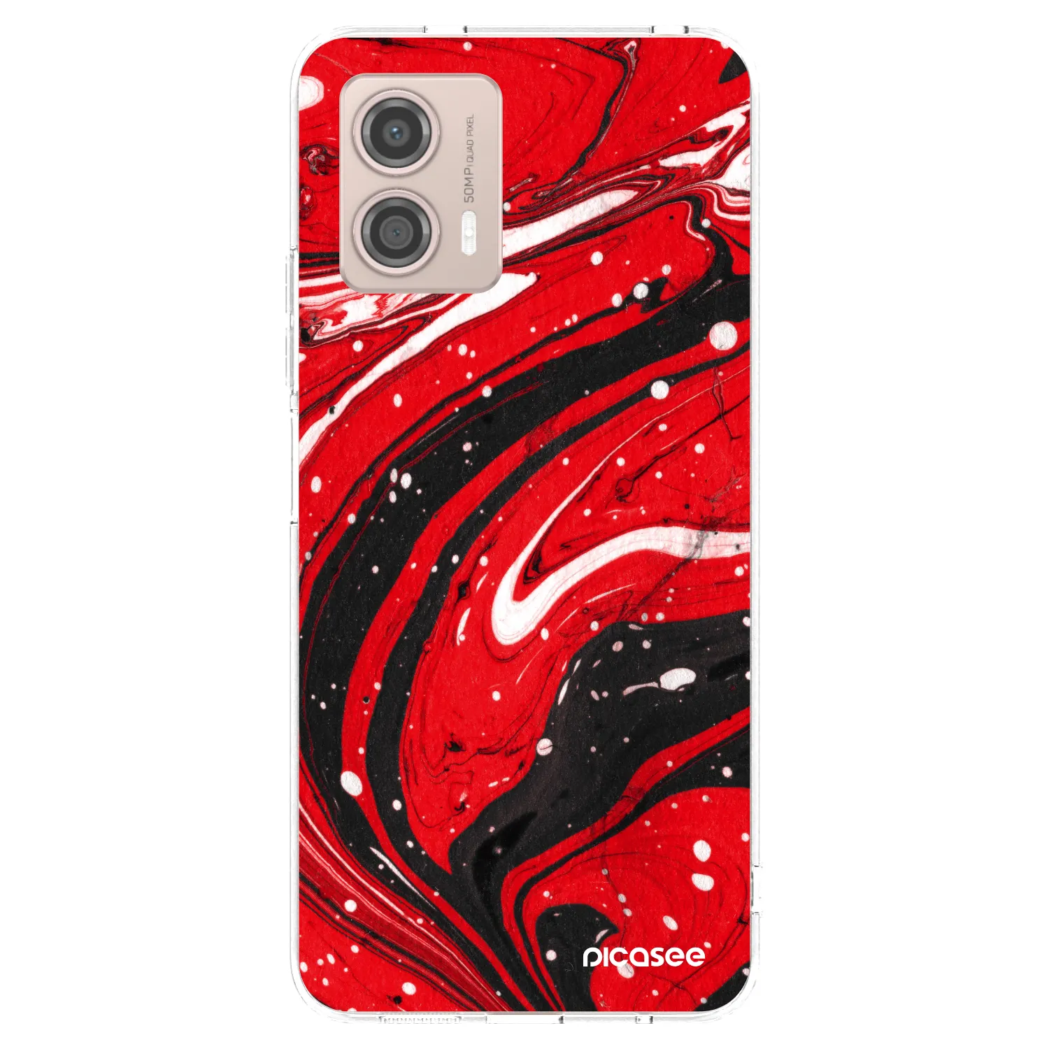 Picasee silikonski prozorni ovitek za Motorola Moto G53 5G - Red black