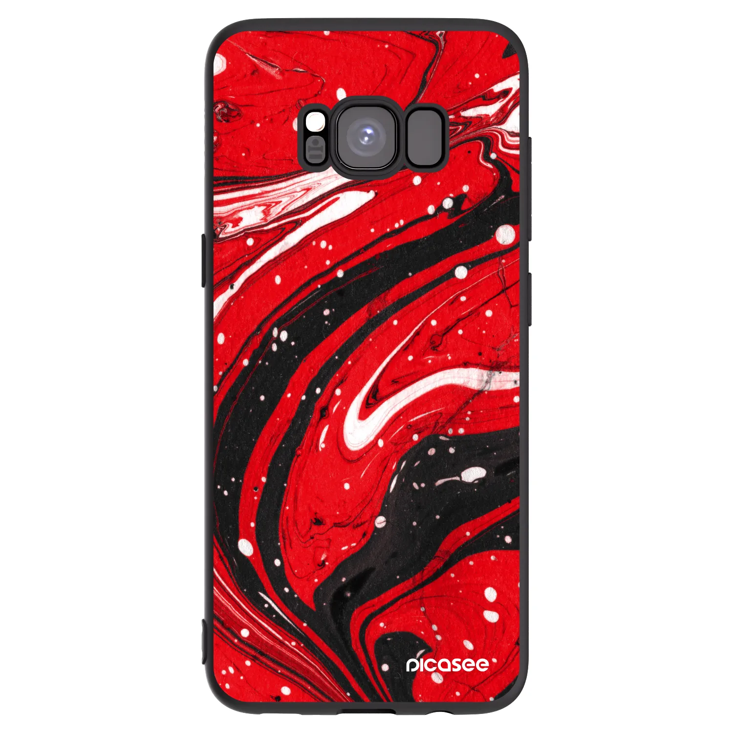 Picasee silikonski črni ovitek za Samsung Galaxy S8 G950F - Red black