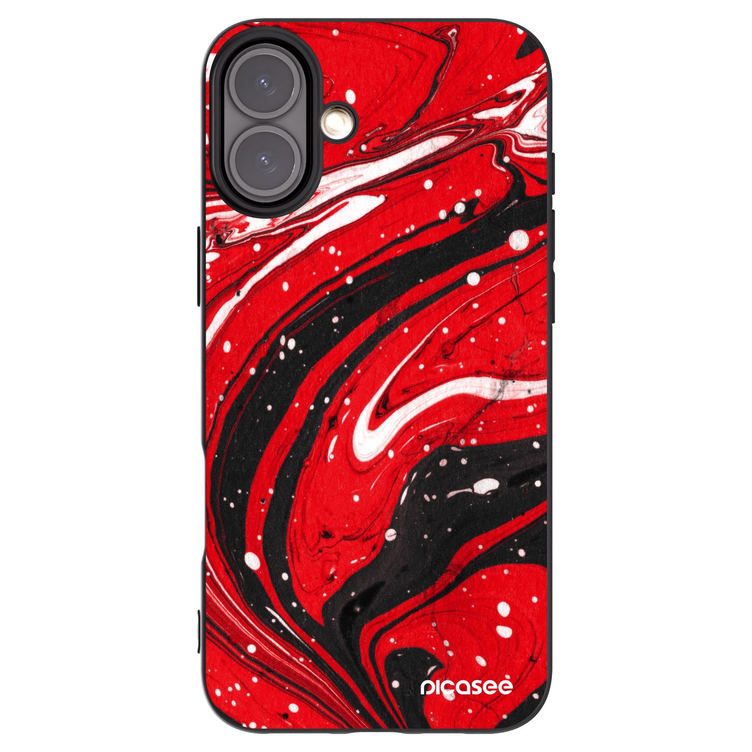 Picasee silikonski črni ovitek za Apple iPhone 16 Plus - Red black