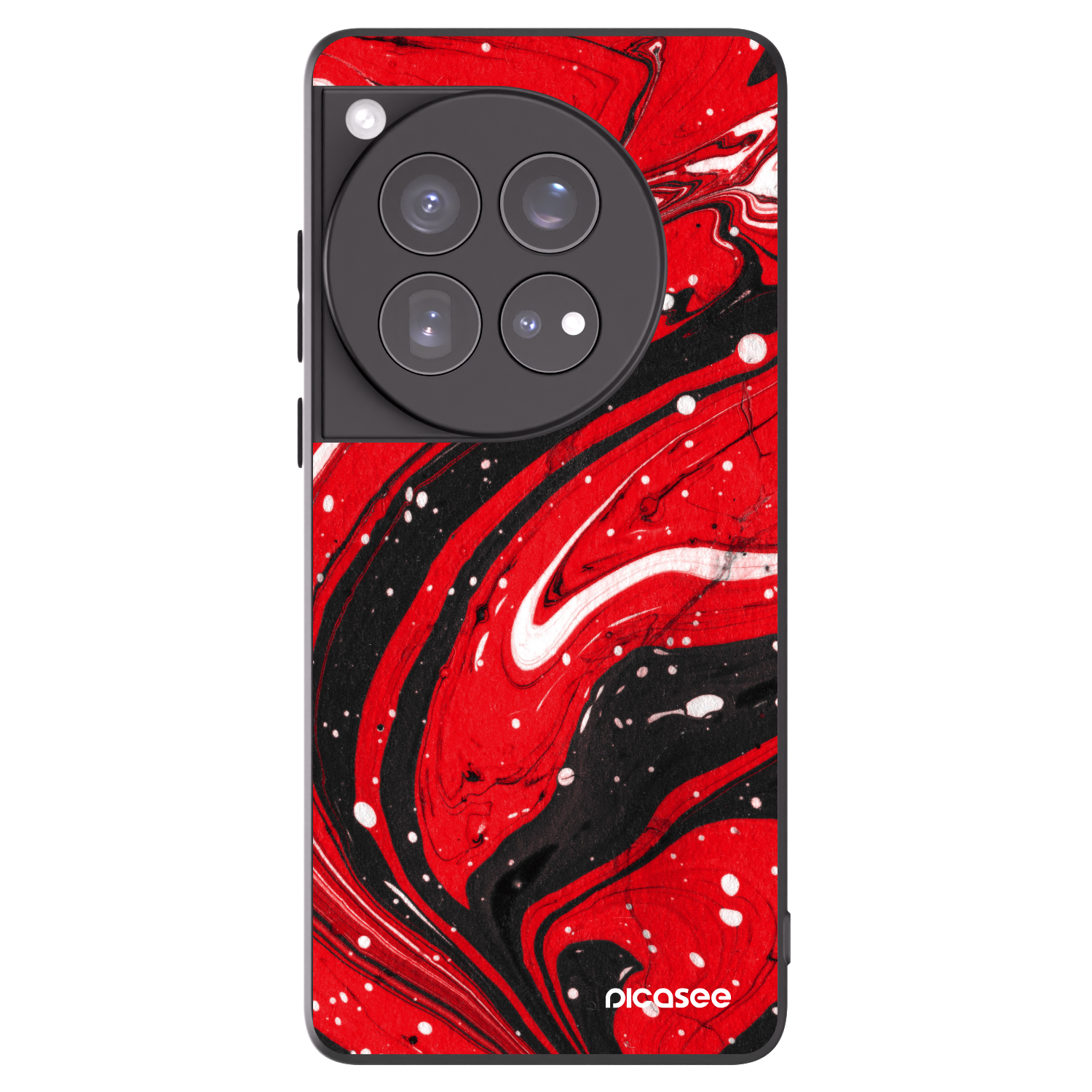 Picasee silikonski črni ovitek za OnePlus 12 5G - Red black