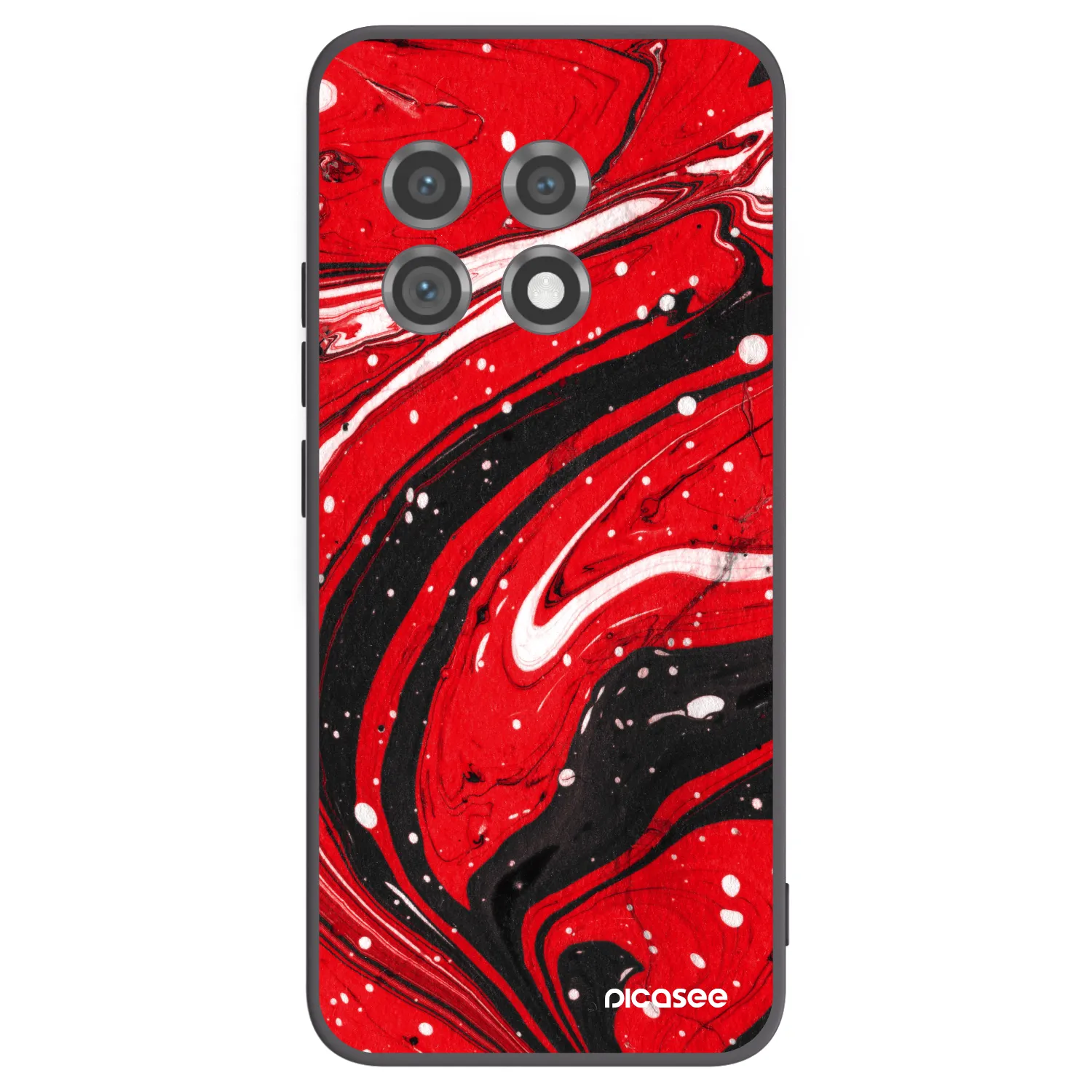 Picasee silikonski črni ovitek za OnePlus 11 5G - Red black