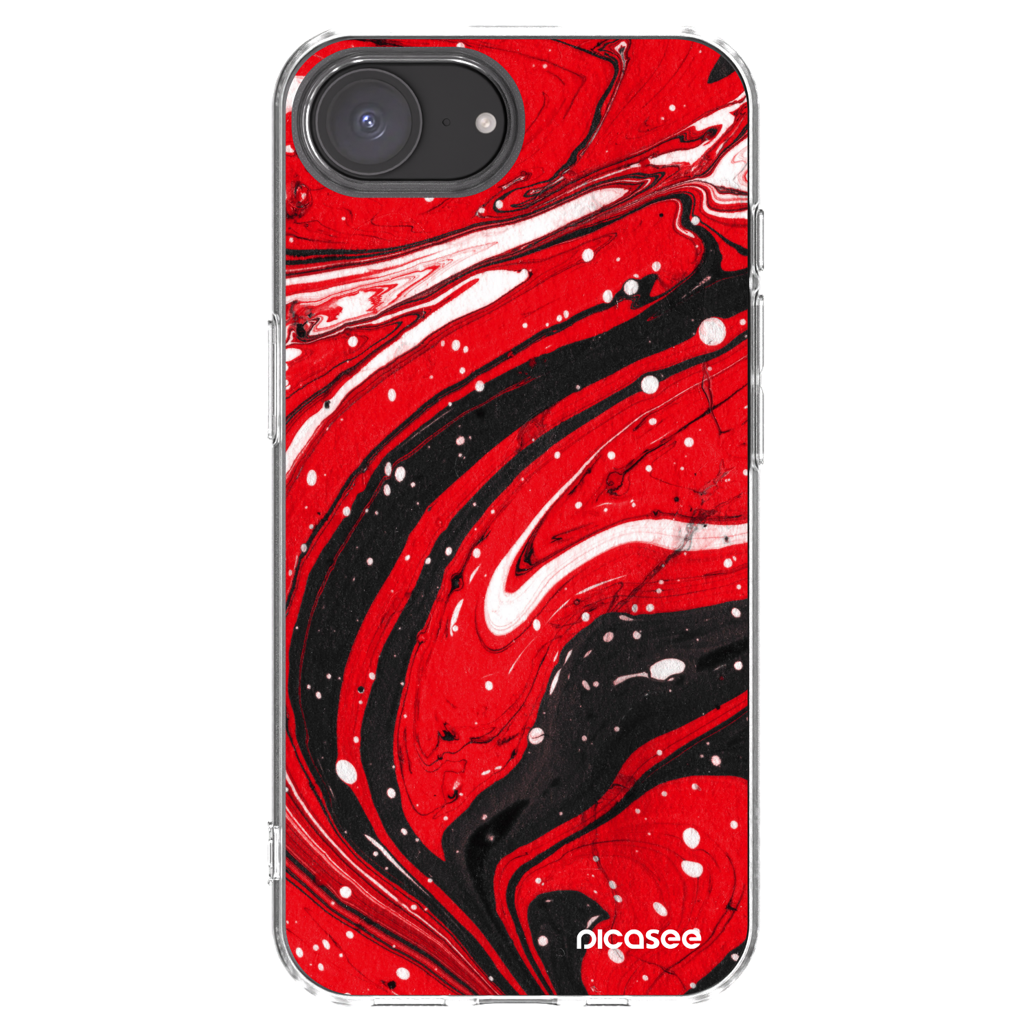 Picasee silikonski prozorni ovitek za Apple iPhone 16e - Red black