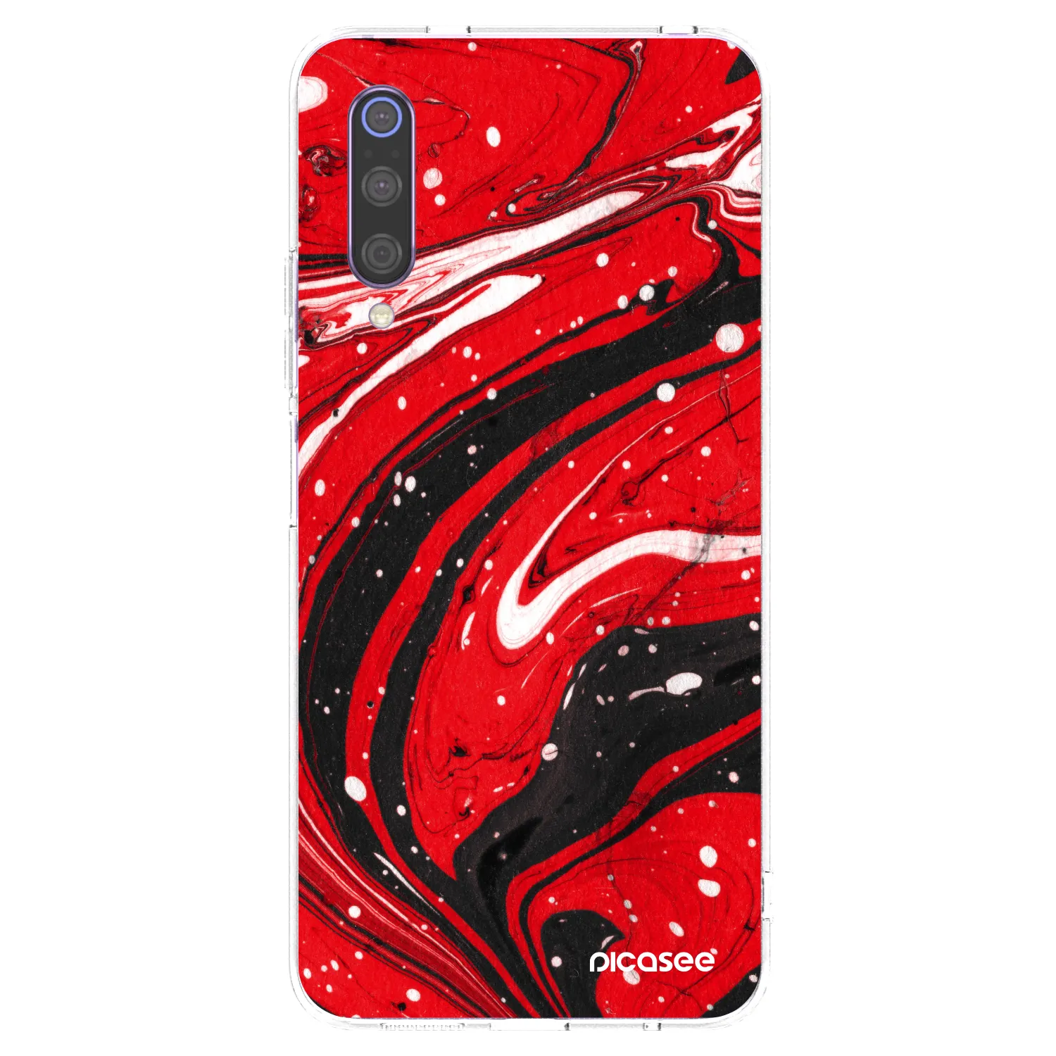 Picasee silikonski prozorni ovitek za Xiaomi Mi 9 - Red black