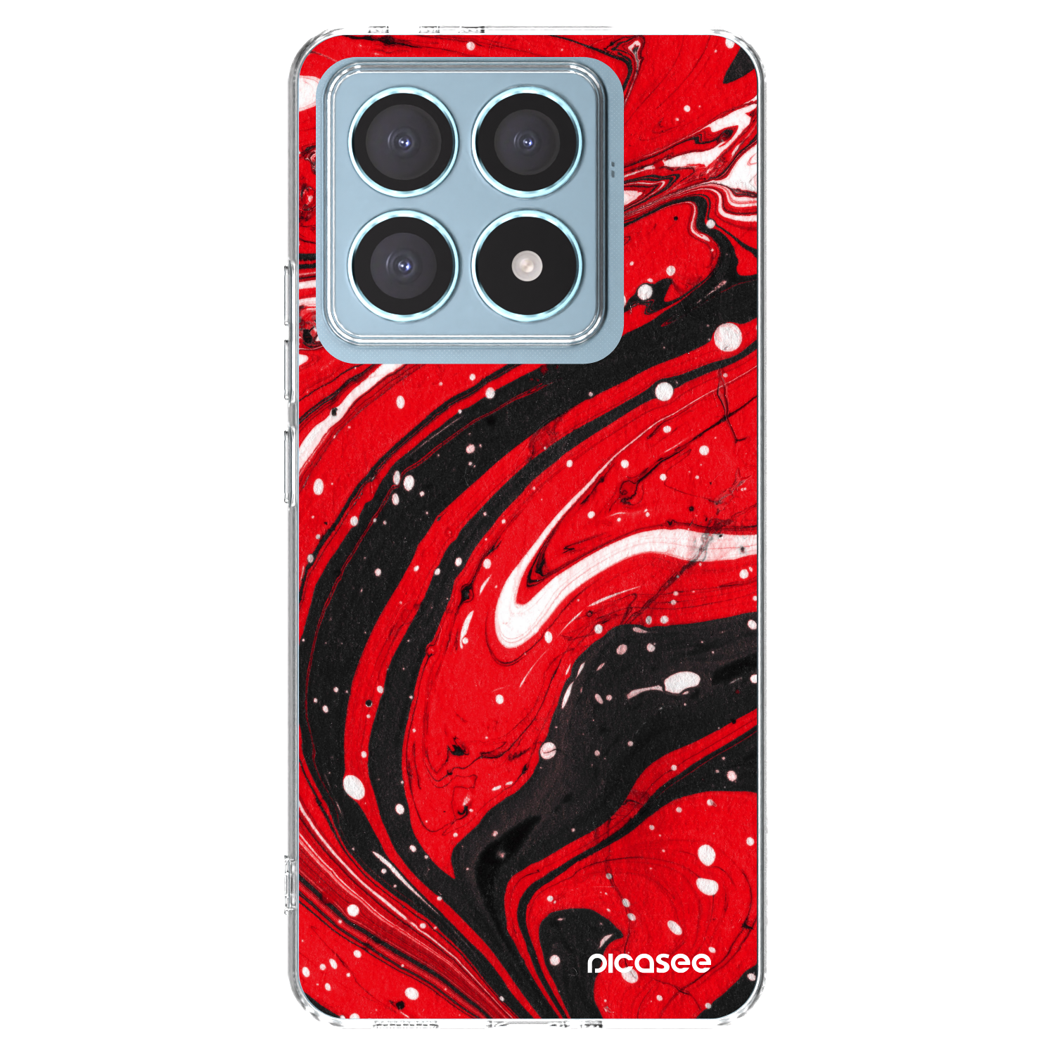 Picasee silikonski prozorni ovitek za Xiaomi 14T Pro - Red black