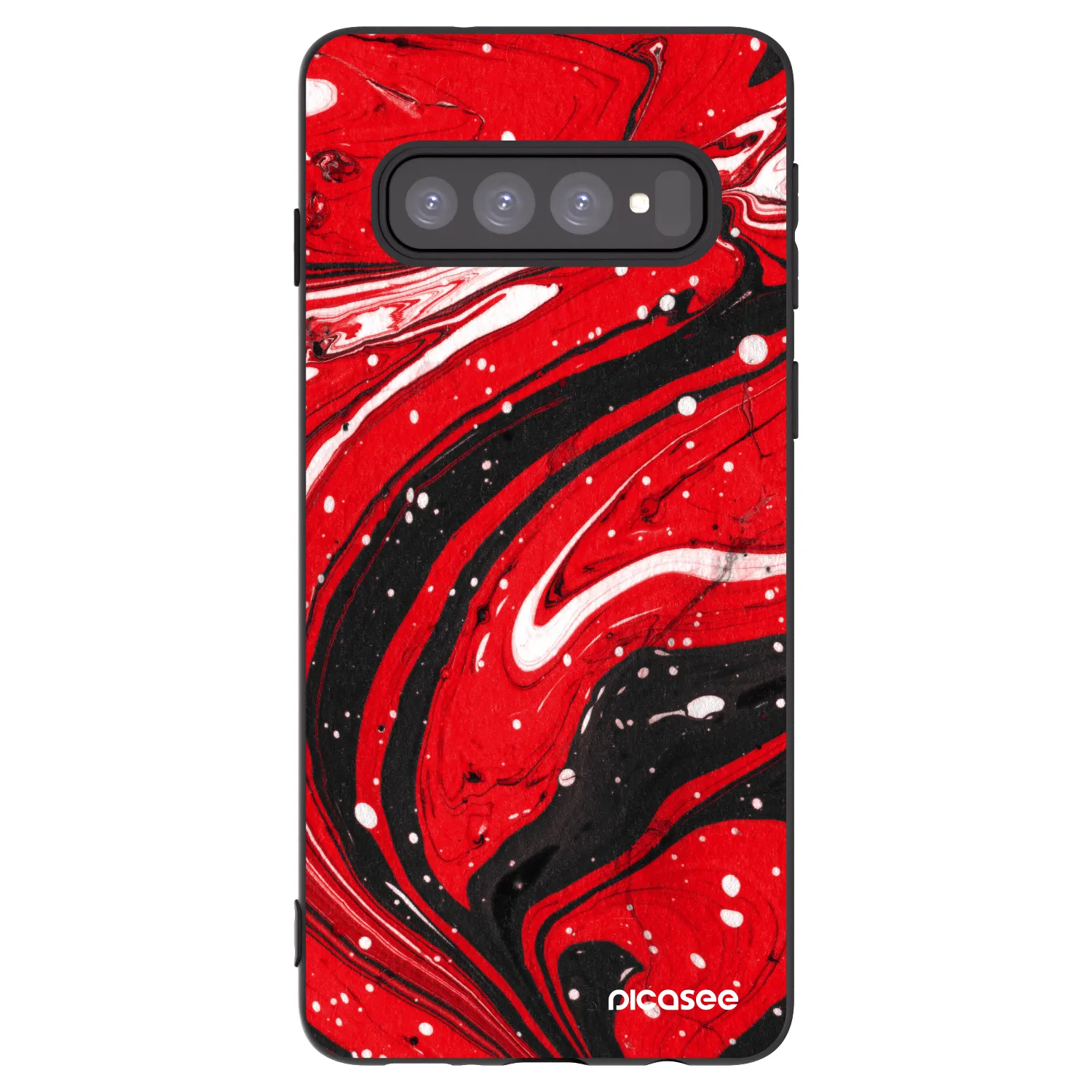 Picasee silikonski črni ovitek za Samsung Galaxy S10 G973 - Red black