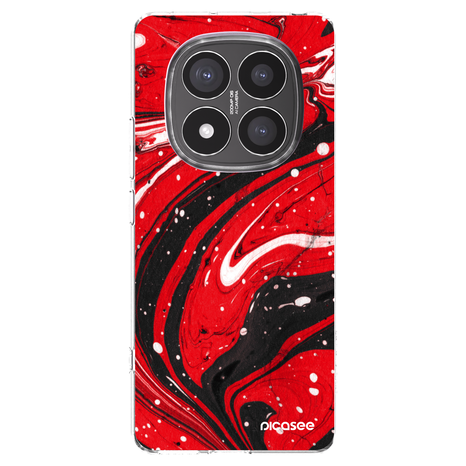 Picasee silikonski prozorni ovitek za Xiaomi Redmi Note 14 Pro+ 5G - Red black