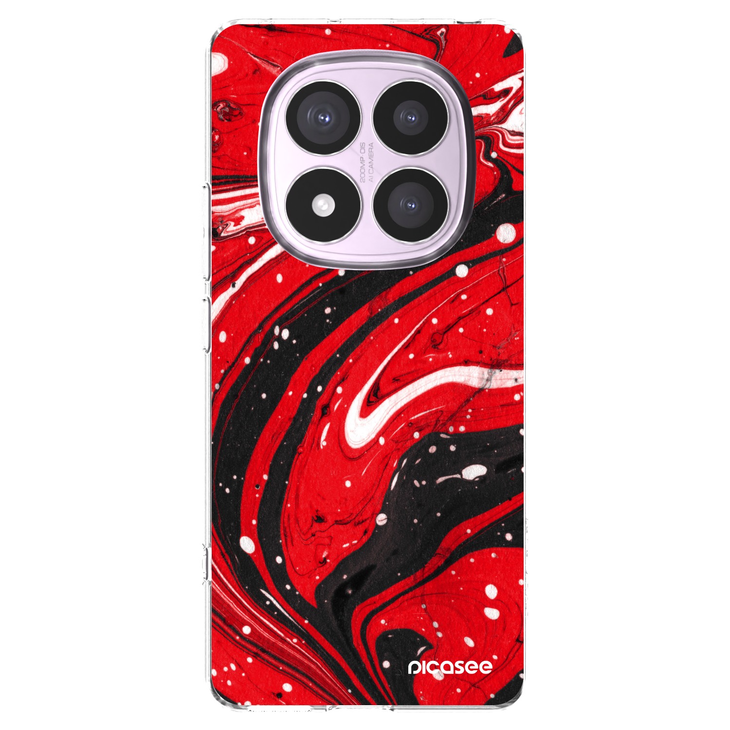 Picasee silikonski prozorni ovitek za Xiaomi Redmi Note 14 Pro 5G - Red black