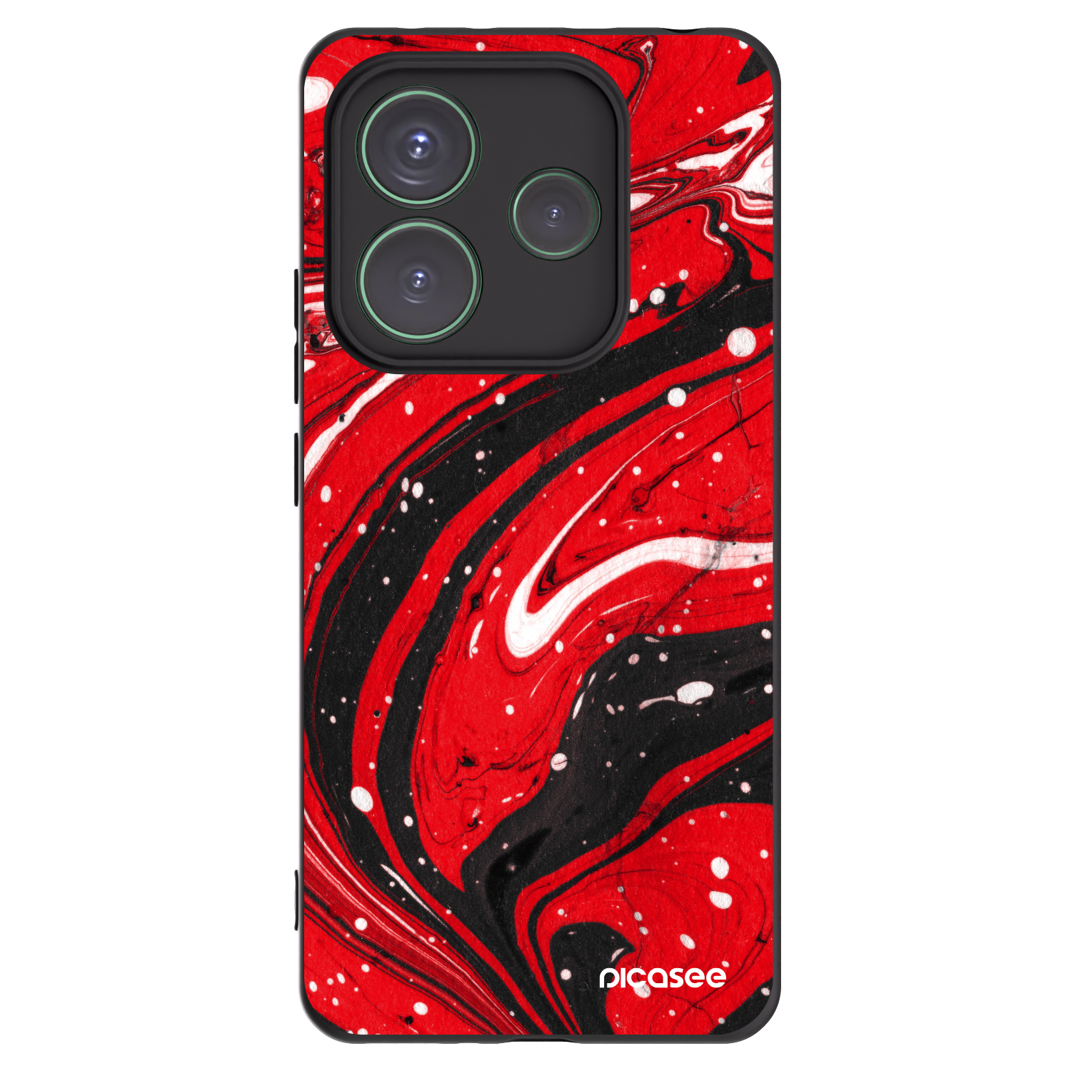 Picasee silikonski črni ovitek za Xiaomi Redmi Note 14 5G - Red black