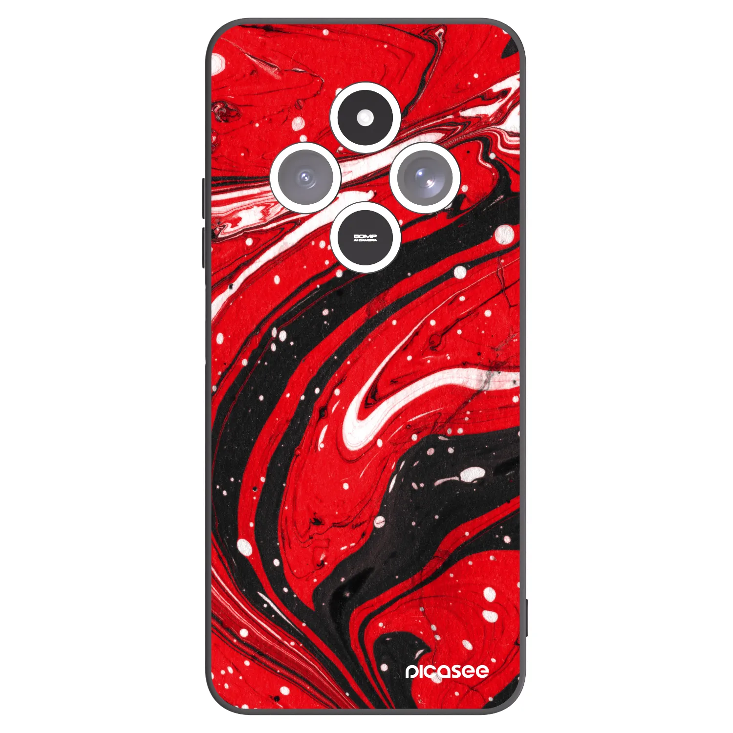 Picasee silikonski črni ovitek za Xiaomi Redmi 14C - Red black