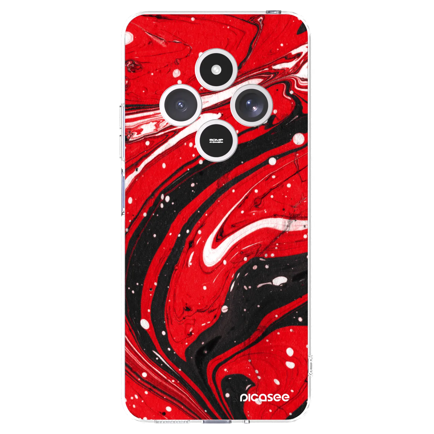 Picasee silikonski prozorni ovitek za Xiaomi Redmi 14C - Red black