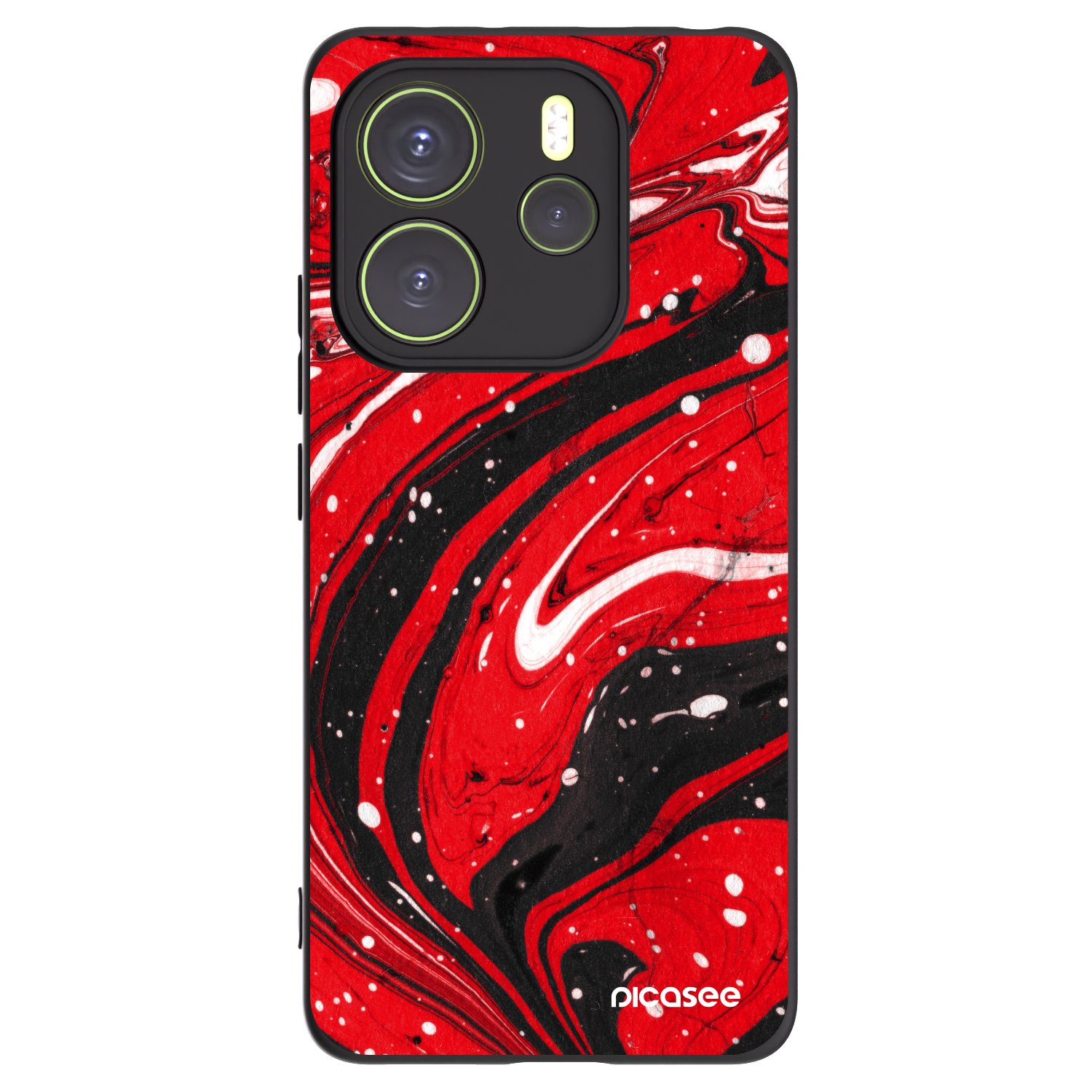 Picasee silikonski črni ovitek za Xiaomi Redmi Note 14 4G - Red black